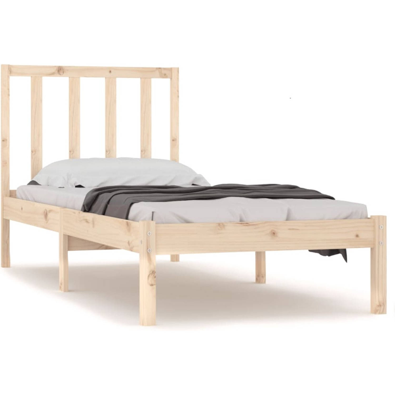 The Living Store Bedframe - Houten - Bedframe - 90 x 190 cm - Ken- Stabiel en comfortabel