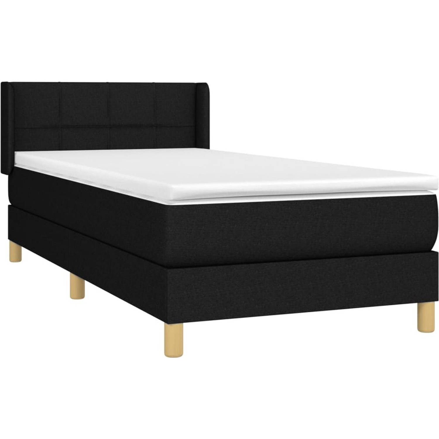 The Living Store Boxspringbed - Comfort - Bed - 193 x 93 x 78/88 cm - Zwart