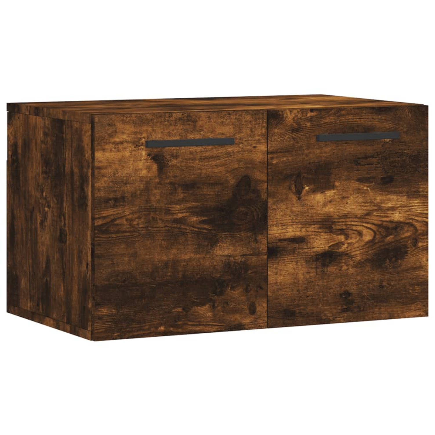 The Living Store Zwevende Wandkast - Gerookt Eiken - 60 x 36.5 x 35 cm - Duurzaam hout - Montage vereist