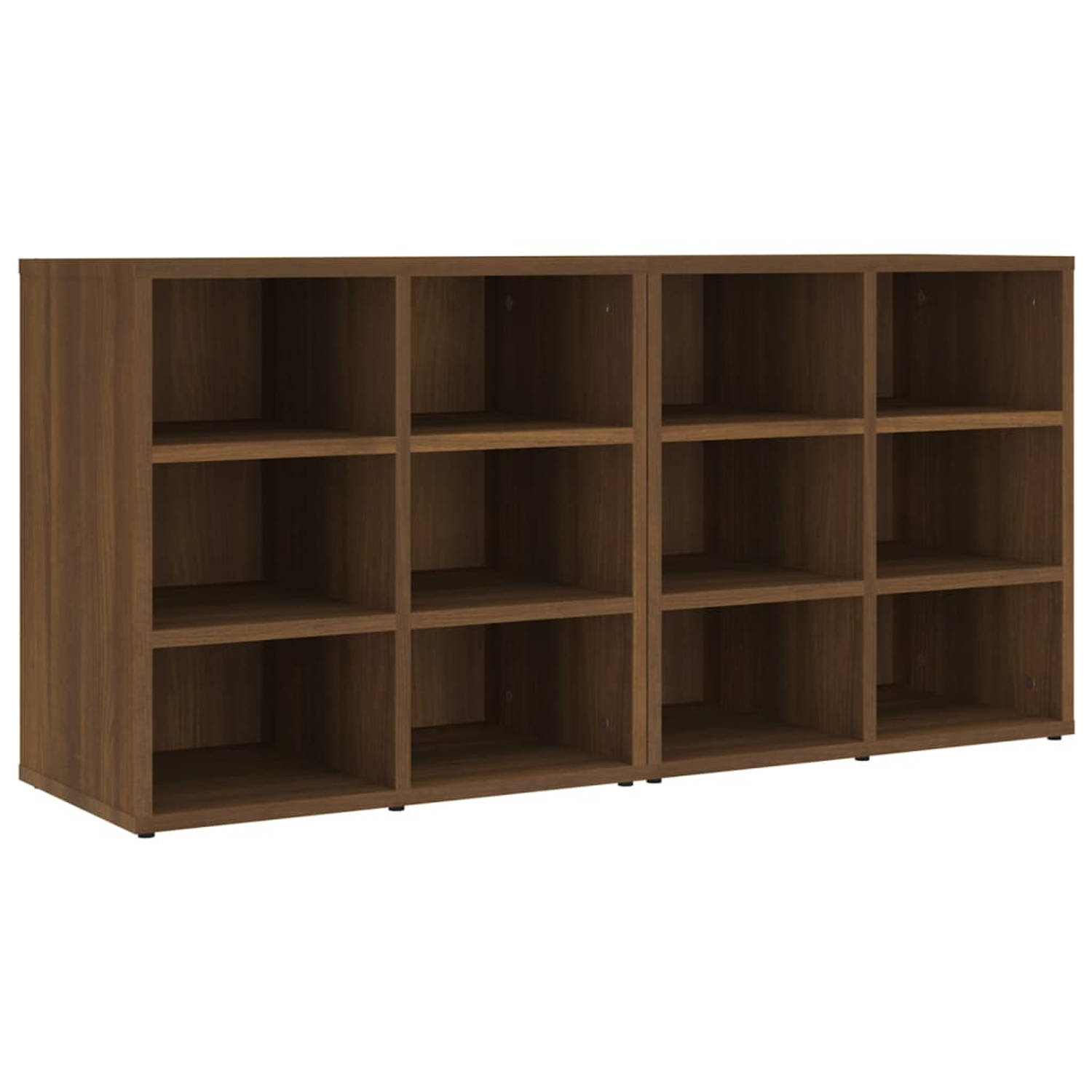 The Living Store Schoenenkast Bruineiken - 52.5 x 30 x 50 cm - Stevig en praktisch