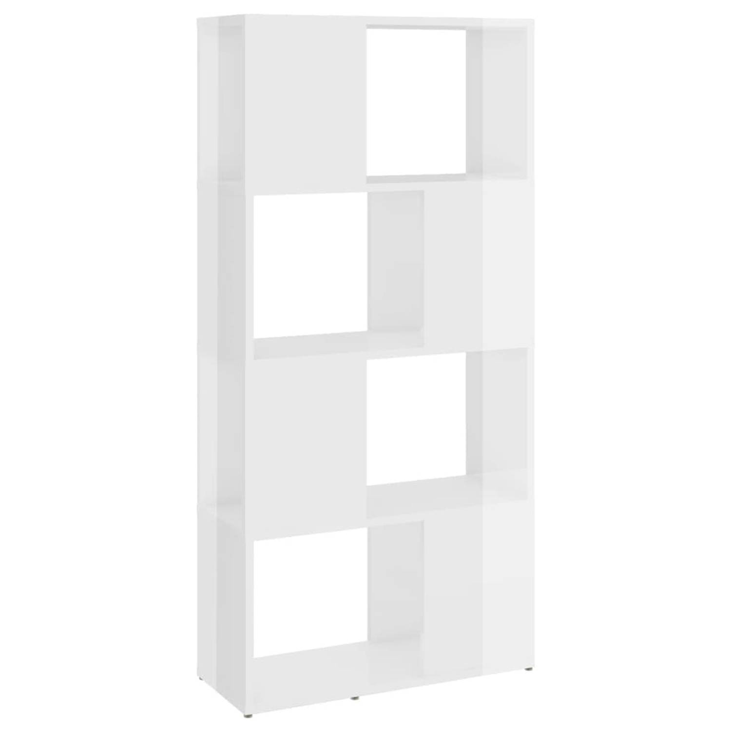 The Living Store Boekenkast kamerverdeler - 60 x 24 x 124.5 cm - hoogglans wit