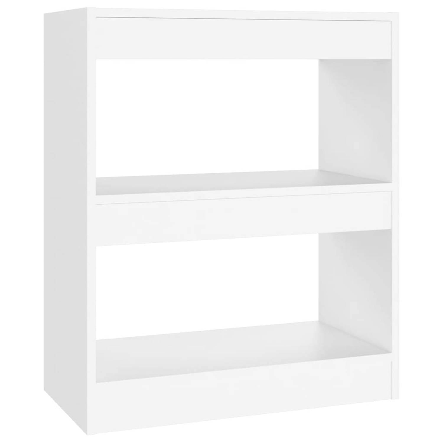 The Living Store Boekenkast - Wit - 60x30x72 cm - Bewerkt hout