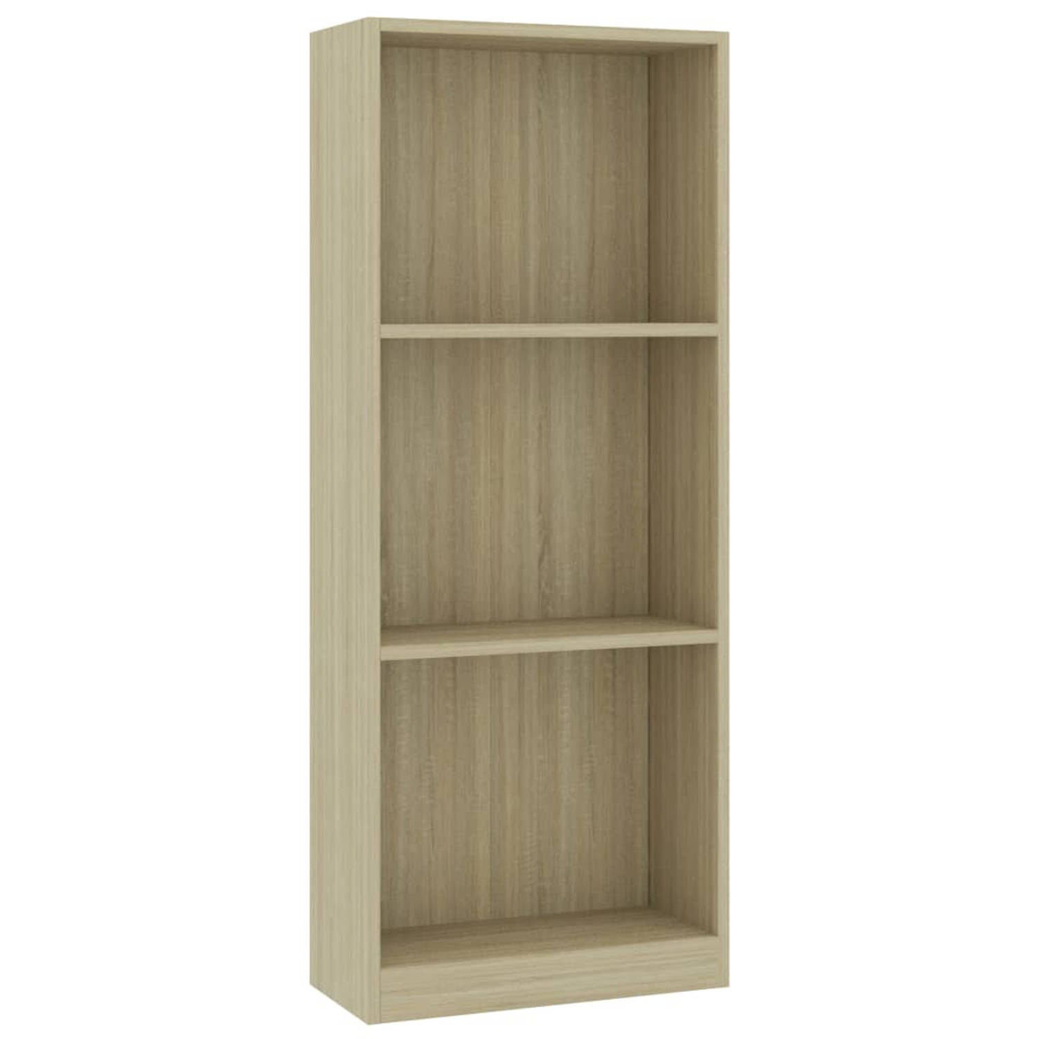 The Living Store Boekenkast met 3 schappen 40x24x108 cm bewerkt hout sonoma eik - Kast