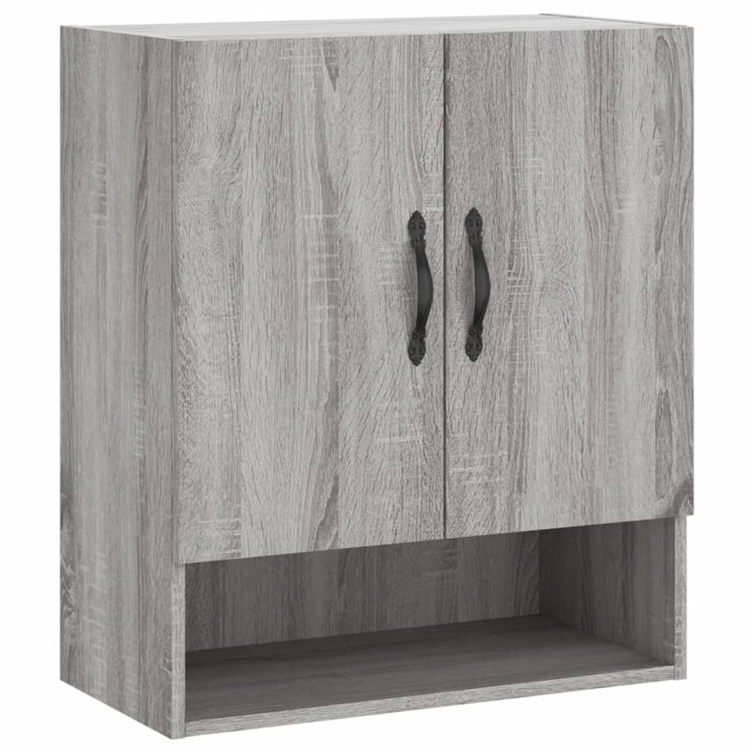 The Living Store Wandkast - - Afmetingen- 60 x 31 x 70 cm - Kleur- Grijs Sonoma Eiken