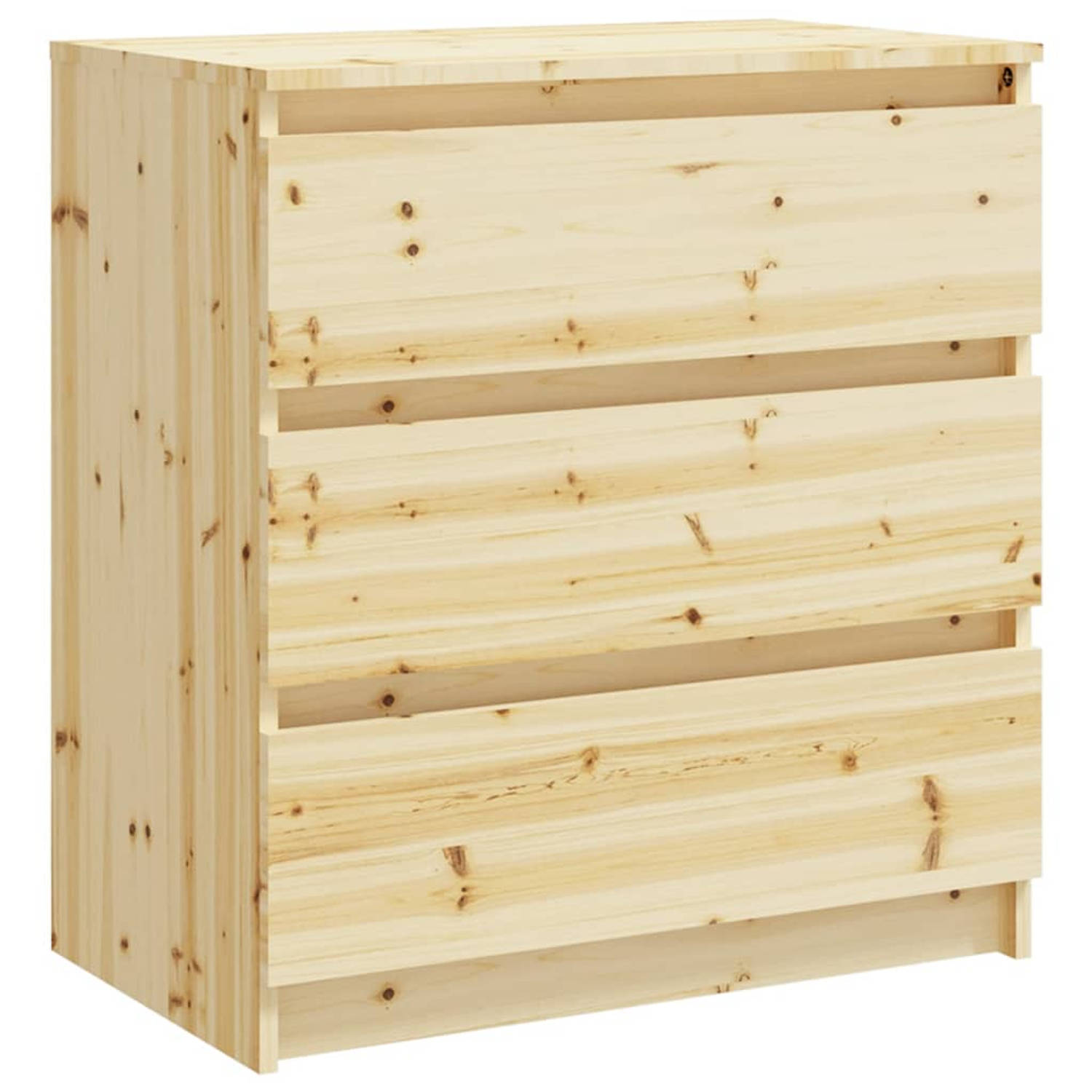 The Living Store Nachtkastje - Hout - 60x36x64 cm - 3 Lades