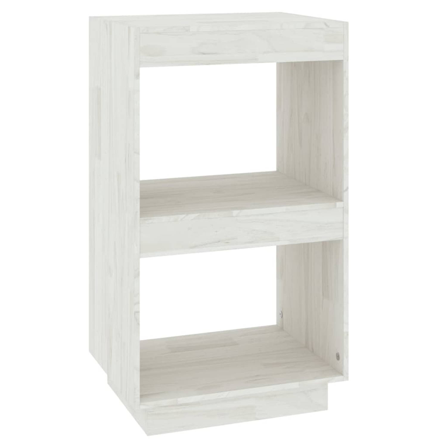 The Living Store Boekenkast Massief Grenenhout - 40 x 35 x 71 cm - Wit