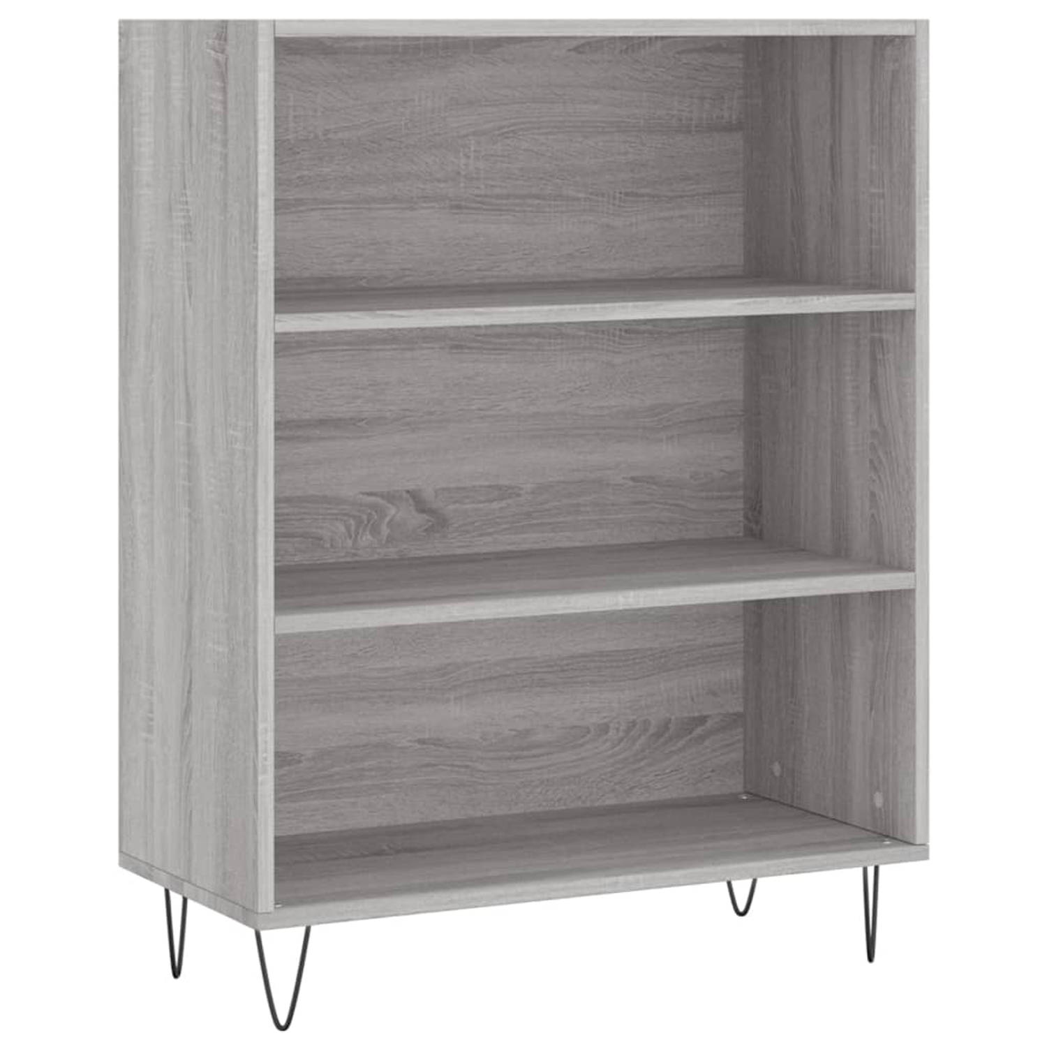 The Living Store Boekenkast Grijs Sonoma Eiken 69.5 x 32.5 x 90 cm Stabiel en stevig Montage vereist