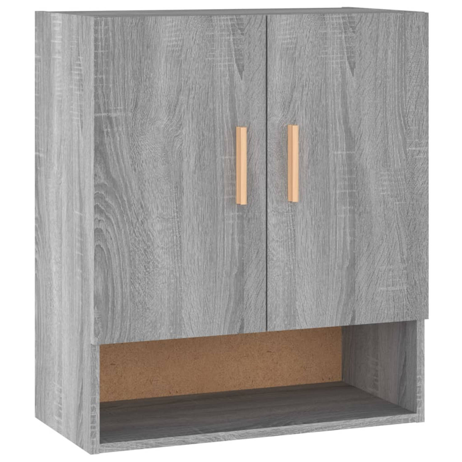 The Living Store Wandkast Scandinavische Stijl - Hout - 60x31x70 cm - Grijs Sonoma Eiken