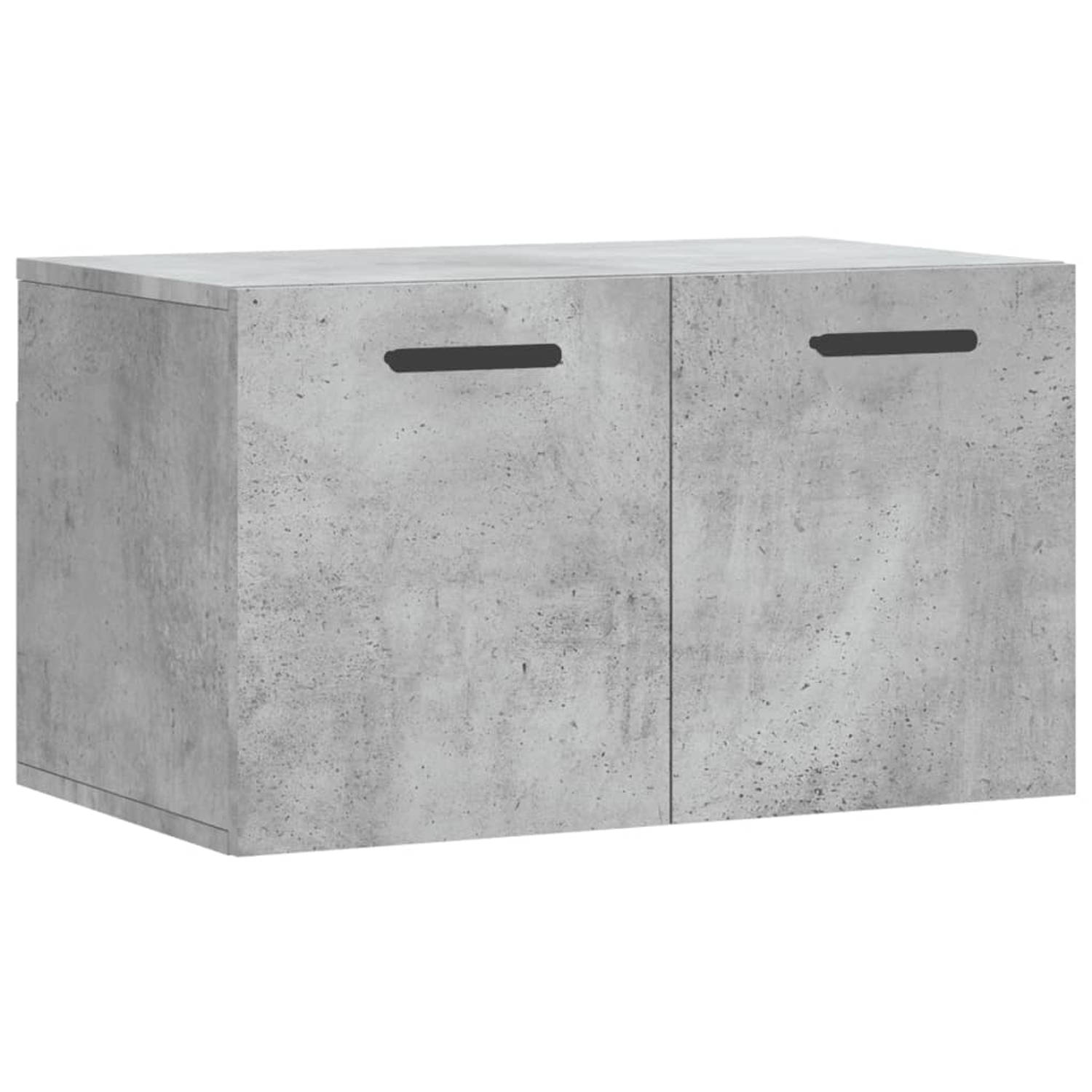 The Living Store Wandkast 60x36-5x35 cm bewerkt hout betongrijs - Kast