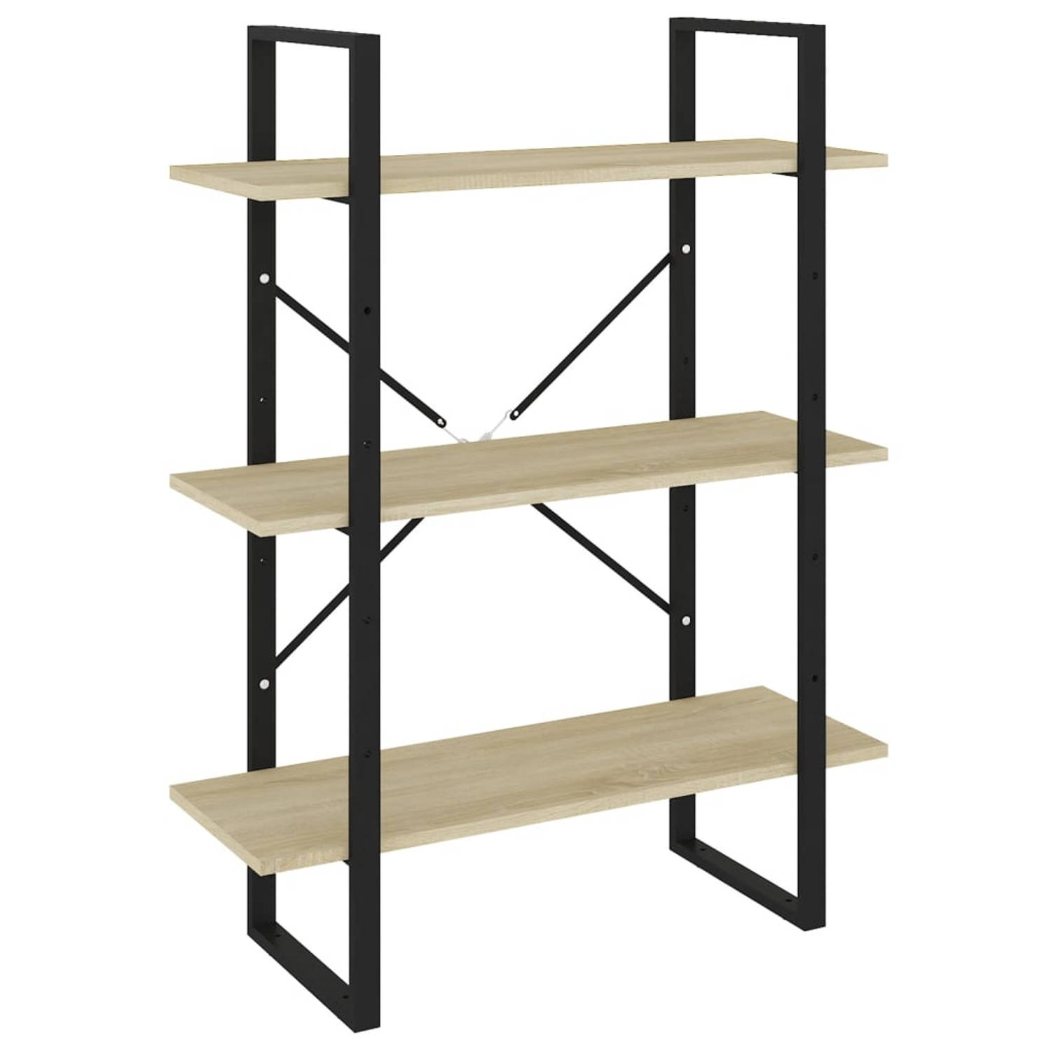 The Living Store Boekenkast - Sonoma eiken - 80 x 30 x 105 cm - 3 schappen