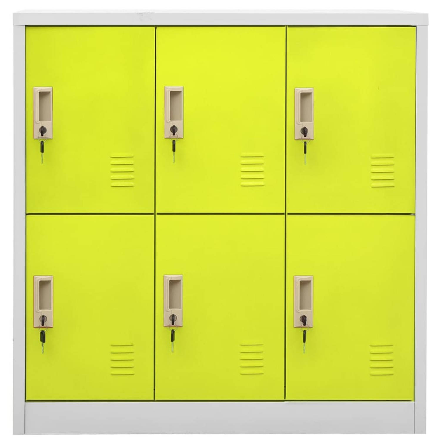 The Living Store Lockerkast Staal - 90 x 45 x 92.5 cm - Lichtgrijs-Groen