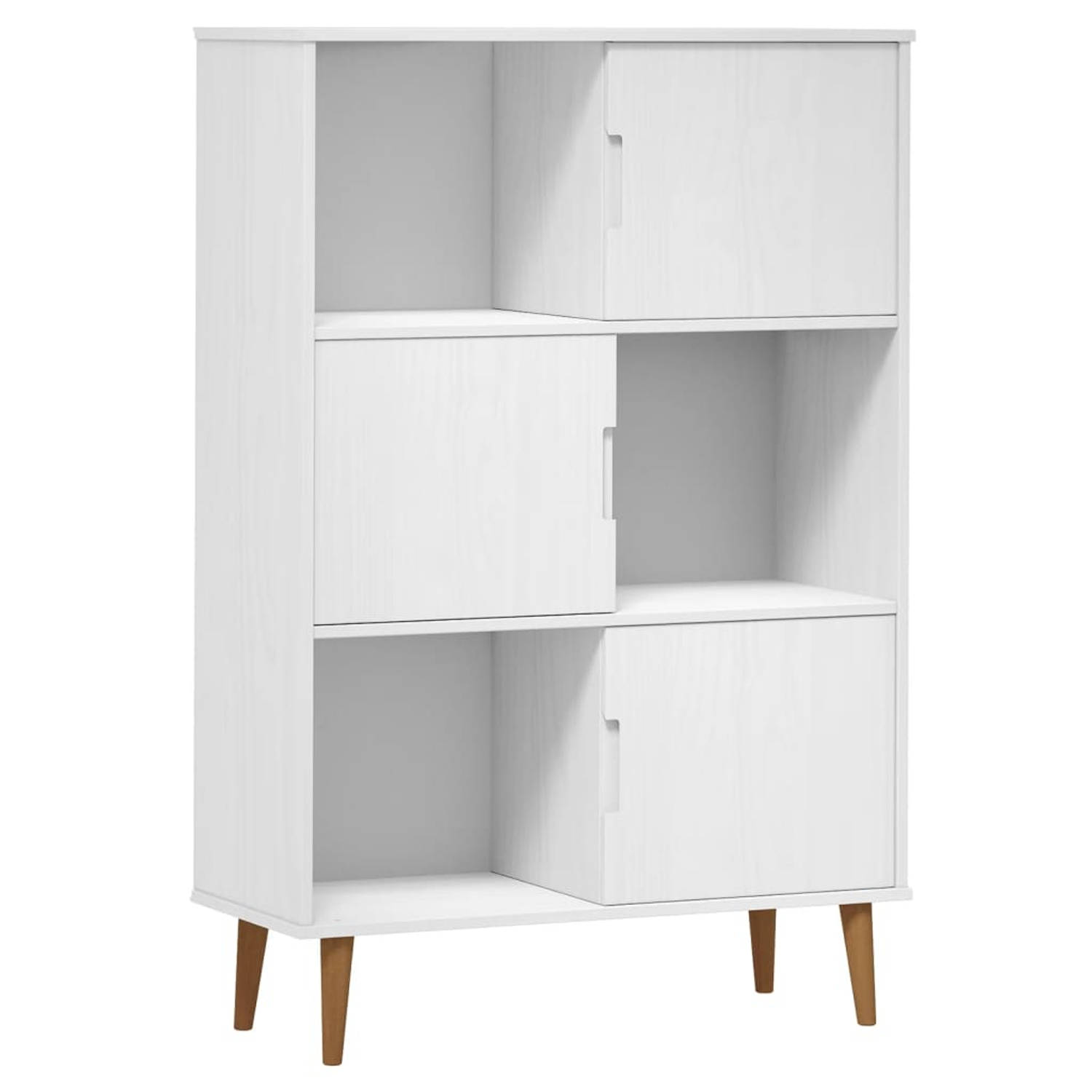 The Living Store MOLDE Boekenkast - 90x35x133.5 cm - Massief grenenhout - UV-vernis