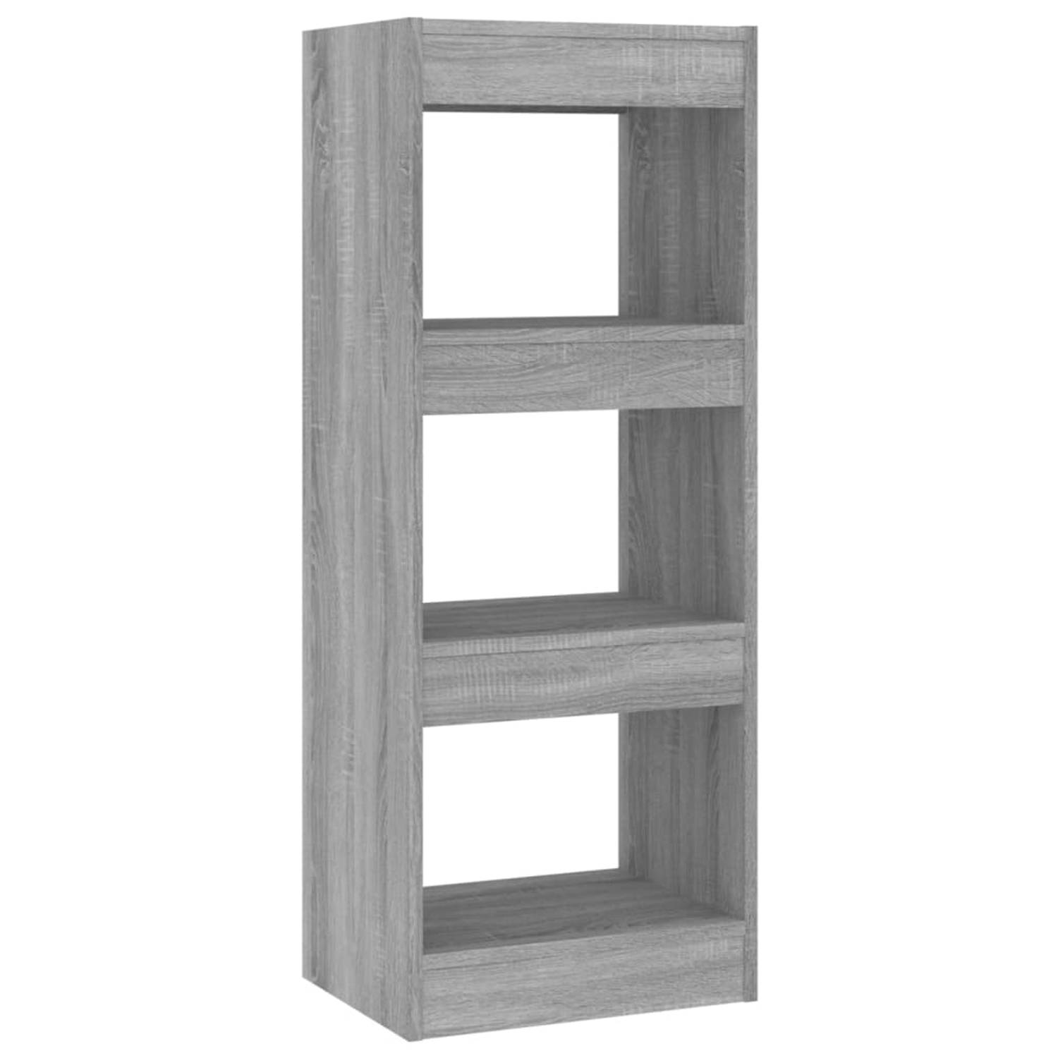 The Living Store Boekenkast/kamerscherm 40x30x103 cm spaanplaat grijs sonoma - Kast