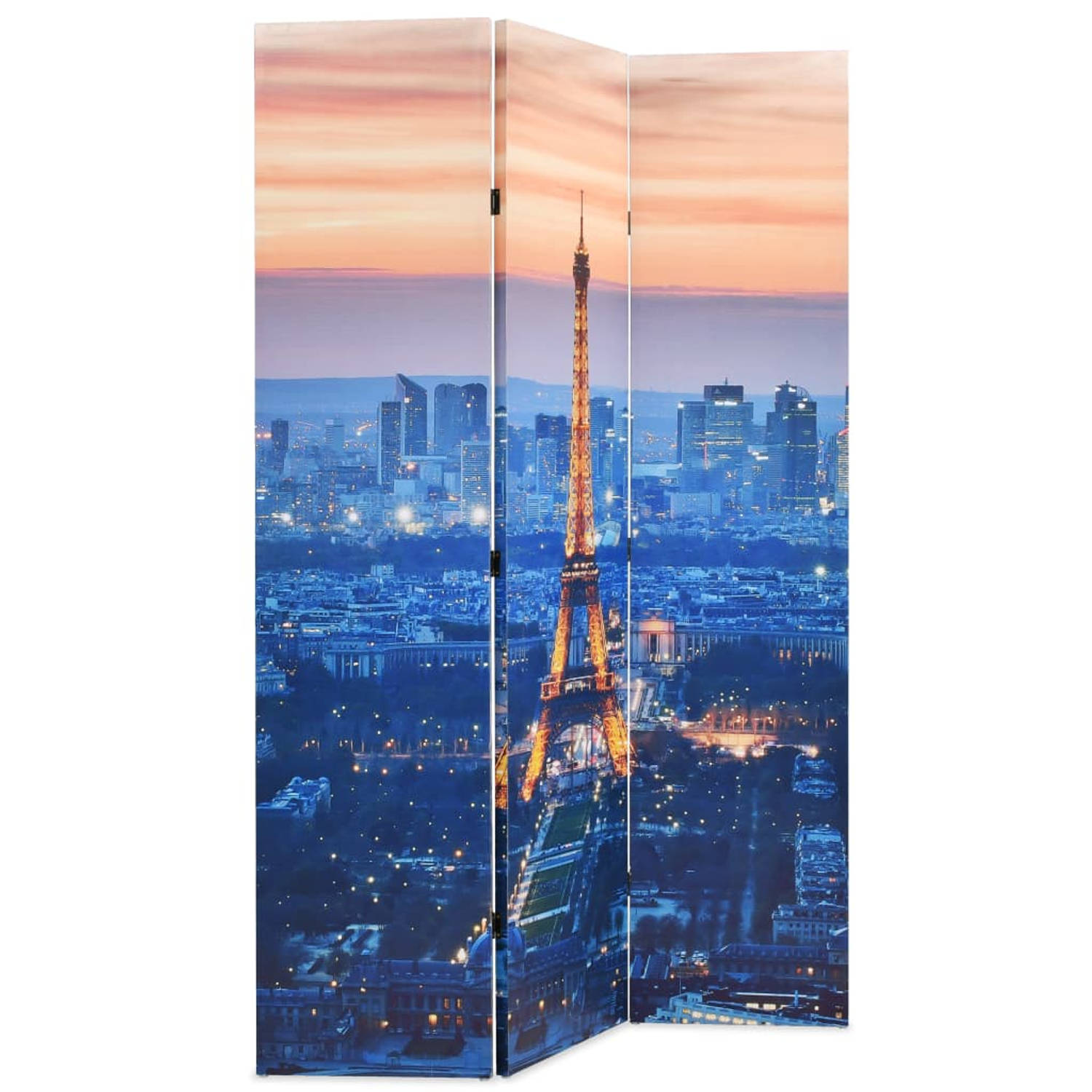 The Living Store Kamerscherm inklapbaar Parijs bij nacht 120x170 cm - Kamerscherm