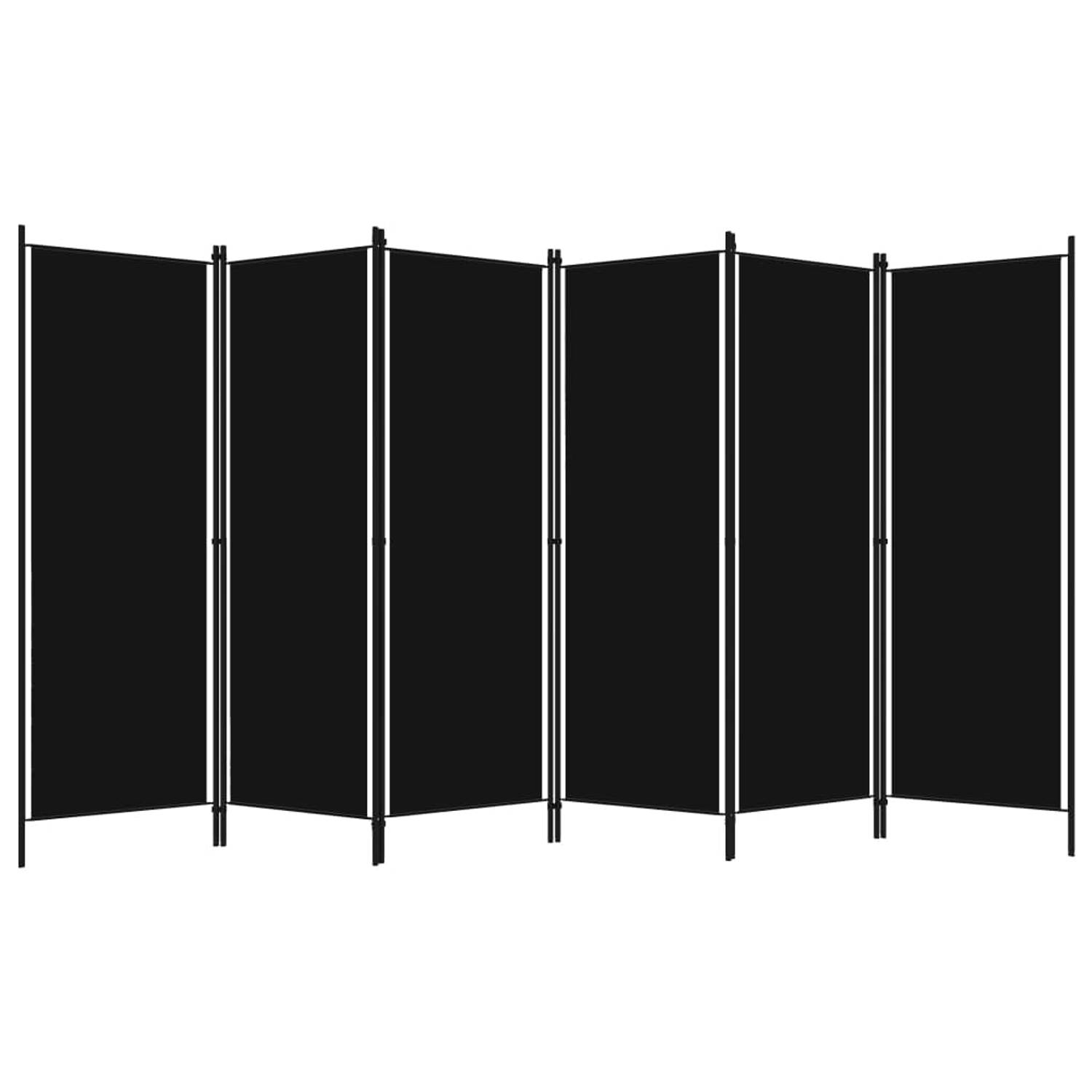 The Living Store Kamerscherm met 6 panelen 300x180 cm zwart - Kamerscherm