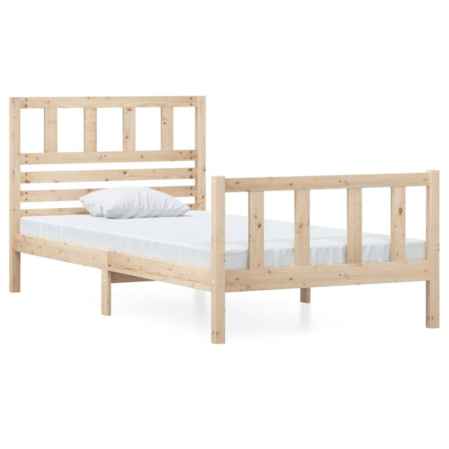 The Living Store Bedframe massief hout 90x200 cm - Bedframe - Bedframes - Eenpersoonsbed - Bed - Bedombouw - Frame - Bed Frame - Ledikant - Bedframe Met Hoofdeinde - Eenpersoonsbed