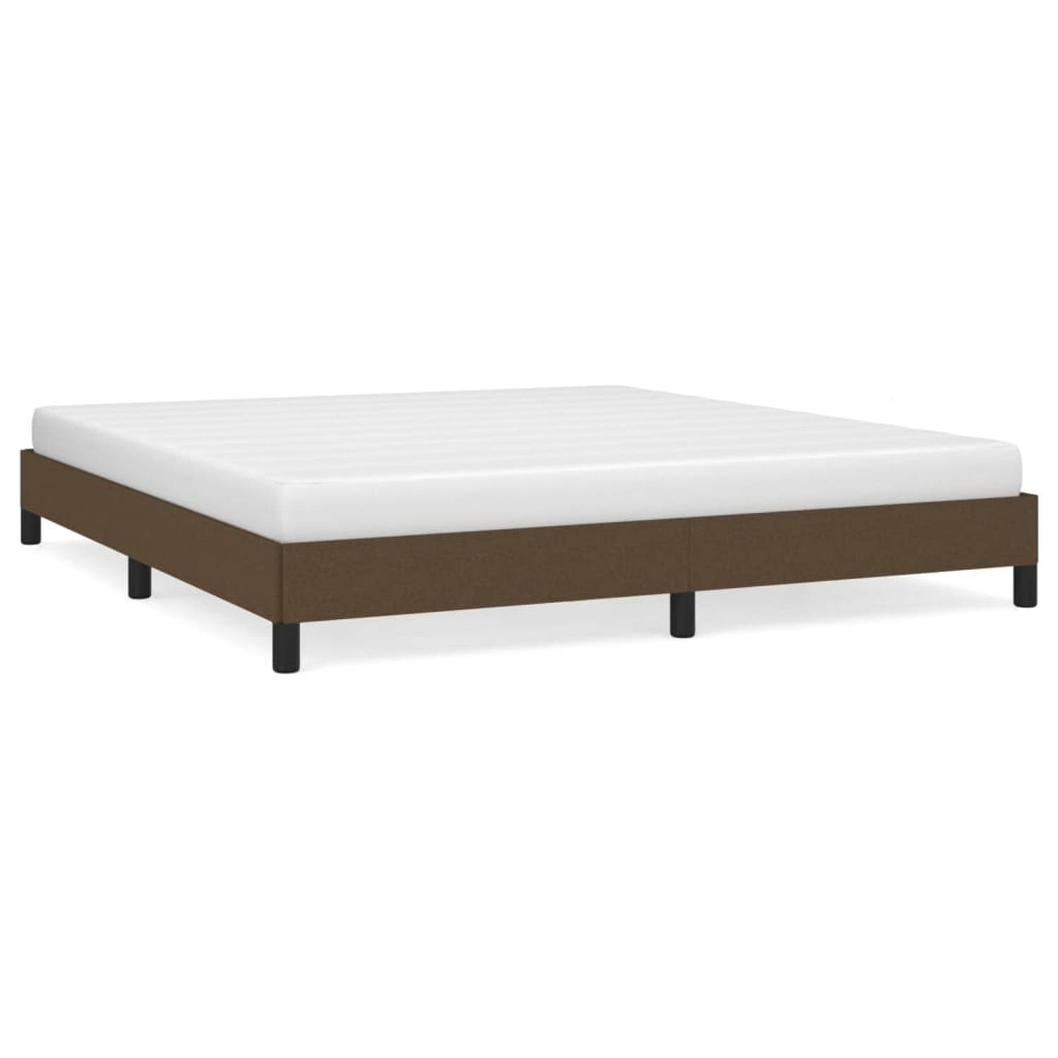 The Living Store Bedframe stof donkerbruin 180x200 cm - Bedframe - Bedframe - Bed - Slaapmeubel - Ledikant - Bedbodem - Tweepersoonsbed - Bedden - Slaapmeubels - Slaapmeubelen - Le