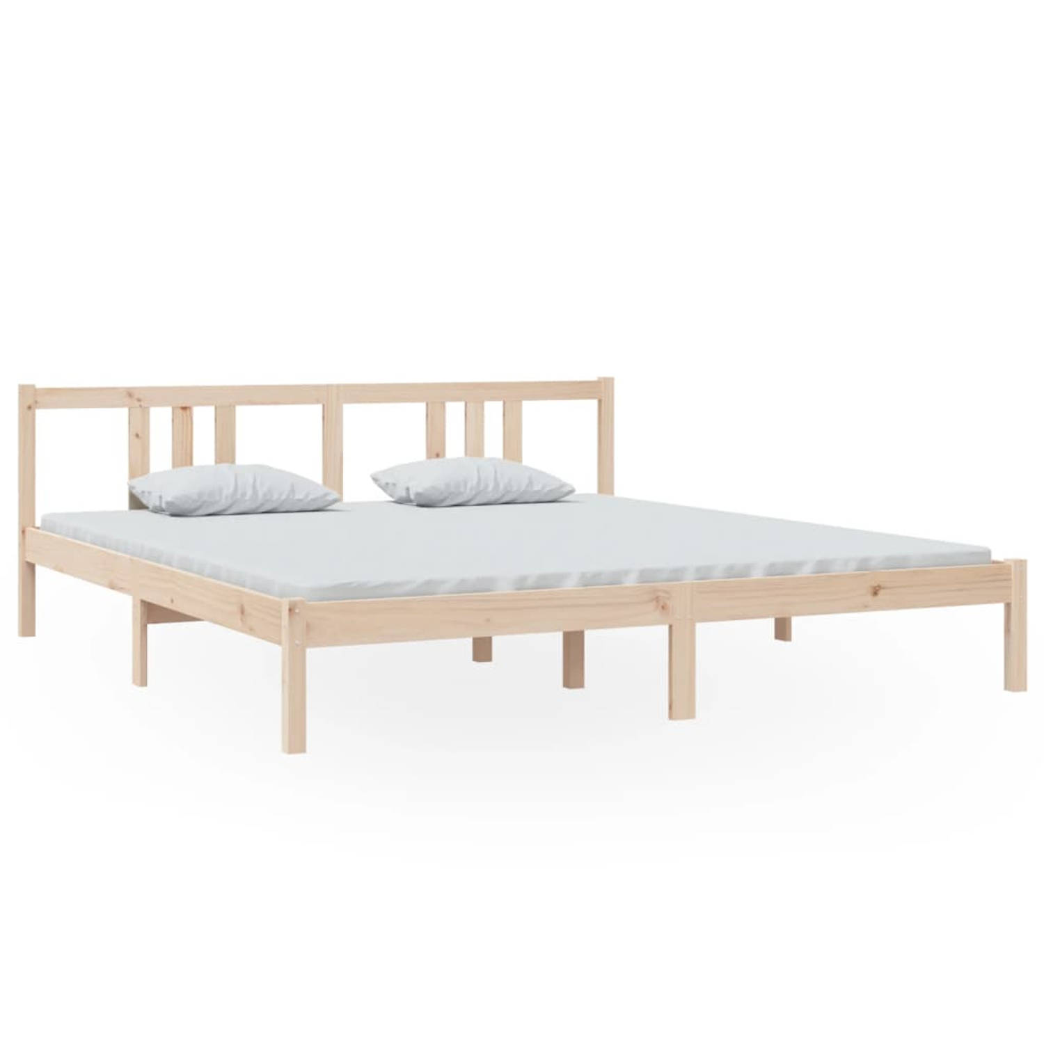 The Living Store Bedframe massief hout 180x200 cm 6FT Super King - Bedframe - Bedframes - Bed - Bedbodem - Ledikant - Bed Frame - Massief Houten Bedframe - Slaapmeubel - Tweepersoo