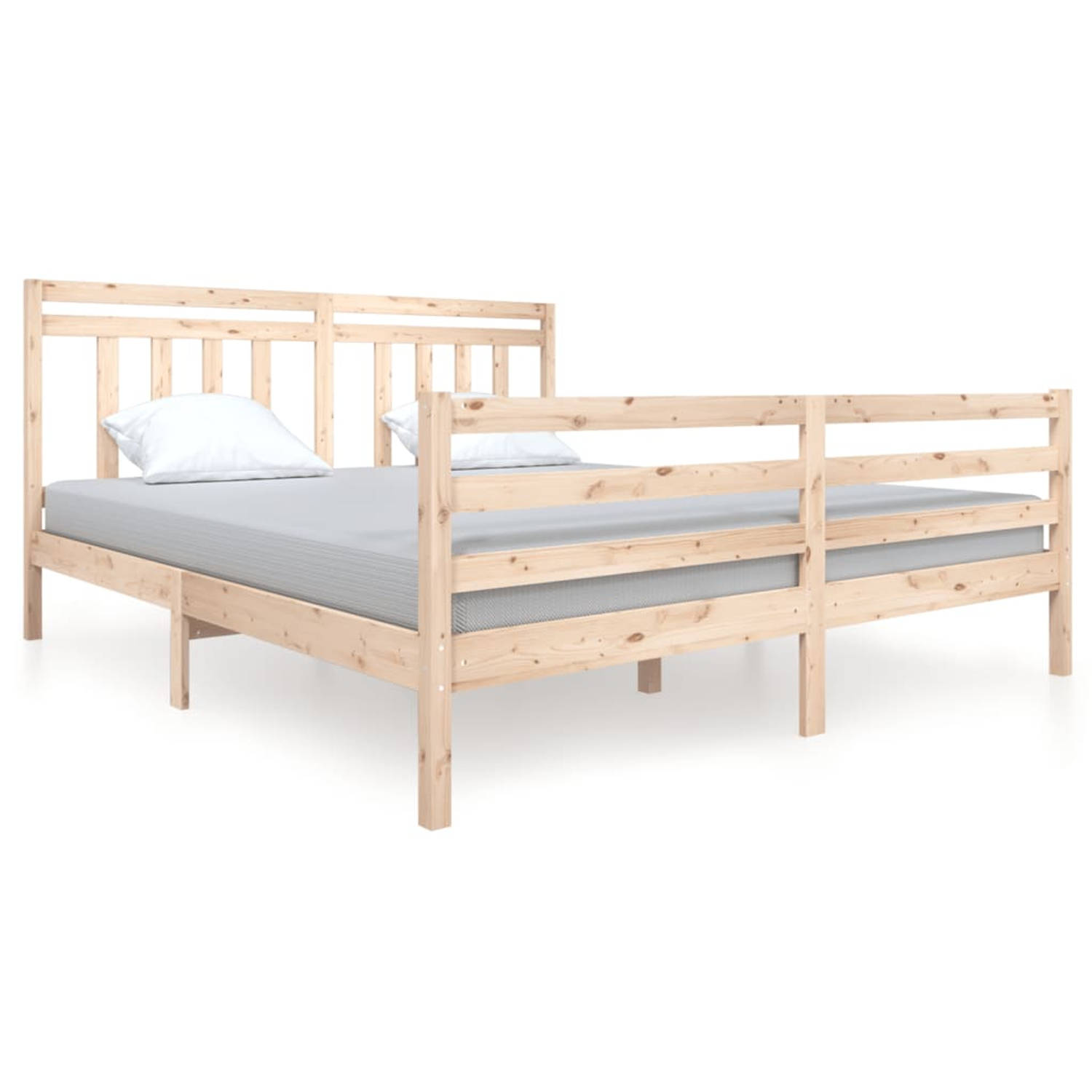 The Living Store Bedframe massief hout 180x200 cm 6FT Super King - Bedframe - Bedframes - Tweepersoonsbed - Bed - Bedombouw - Dubbel Bed - Frame - Bed Frame - Ledikant - Bedframe M