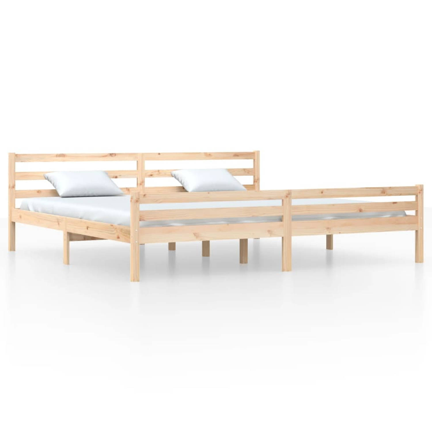 The Living Store Bedframe massief hout 180x200 cm 6FT Super King - Bed