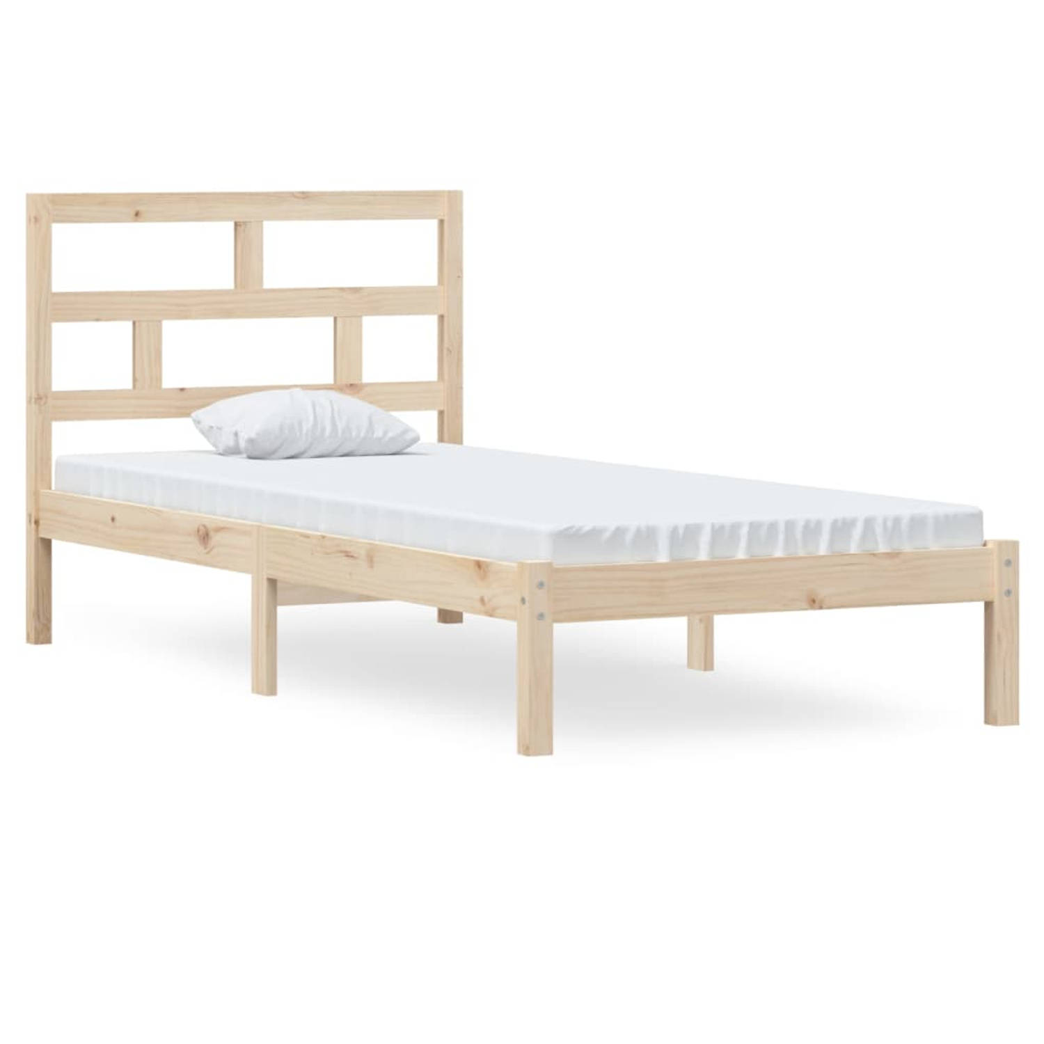The Living Store Bedframe massief grenenhout 90x200 cm - Bedframe - Bedframes - Bed - Bedbodem - Ledikant - Bed Frame - Massief Houten Bedframe - Slaapmeubel - Eenpersoonsbed - Bed