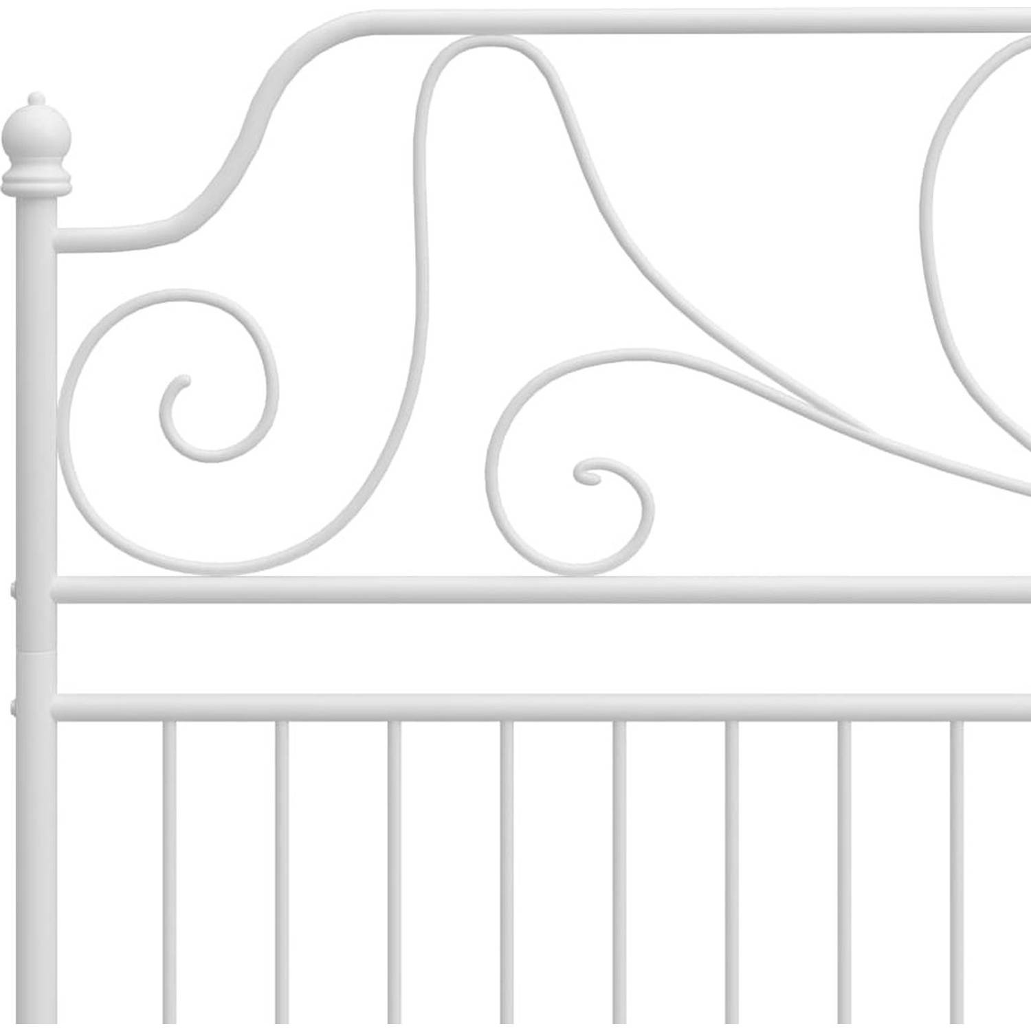 The Living Store Metalen Bedframe - Comfort - Bedframe - 206 x 204 x 131 cm - Gepoedercoat Metaal