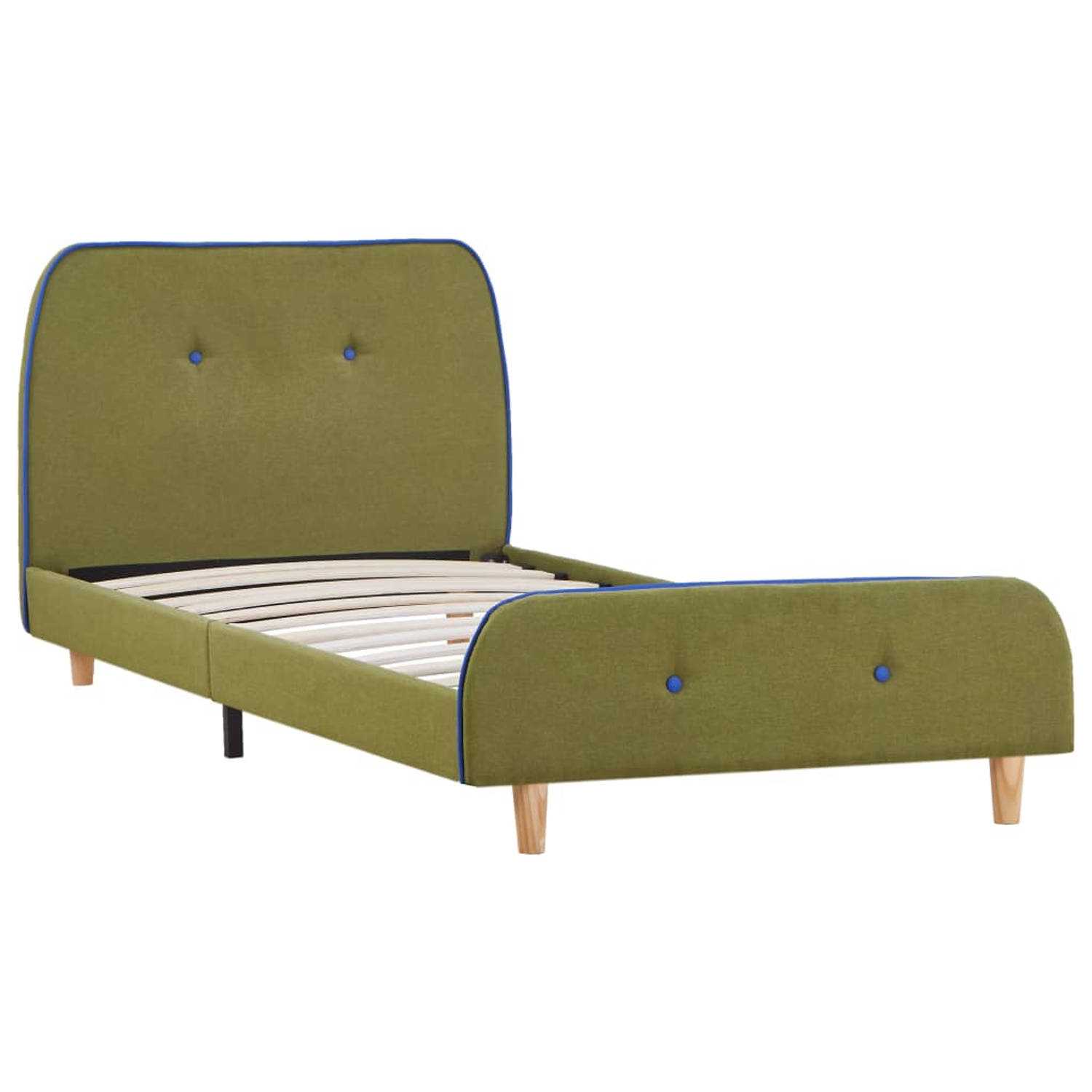 The Living Store Bedframe stof groen 90x200 cm - Bed