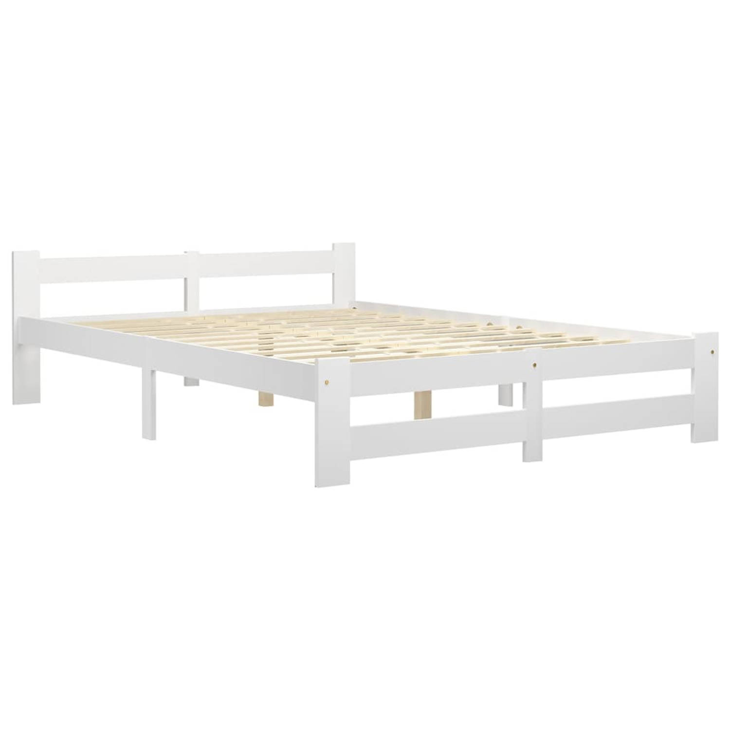 The Living Store Bedframe massief grenenhout wit 180x200 cm - Bedframe - Bedframes - Bed Frame - Bed Frames - Bed - Bedden - Houten Bedframe - Houten Bedframes - 2-persoonsbed - 2