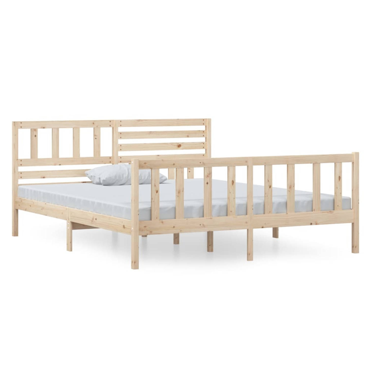 The Living Store Bedframe massief hout 140x190 cm - Bedframe - Bedframes - Tweepersoonsbed - Bed - Bedombouw - Dubbel Bed - Frame - Bed Frame - Ledikant - Bedframe Met Hoofdeinde -