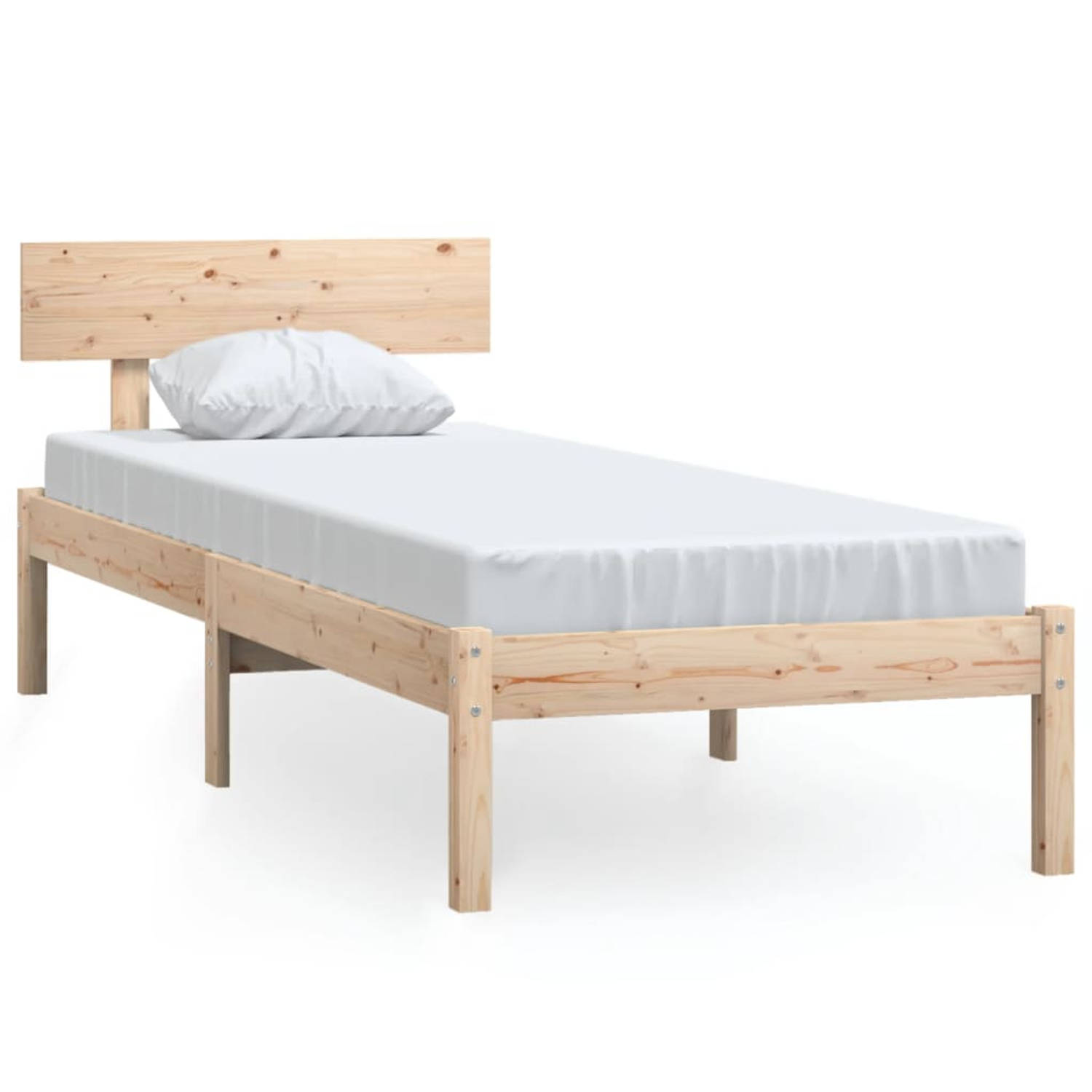 The Living Store Bedframe massief grenenhout 75x190 cm UK Small Single - Bedframe - Bedframes - Bed - Bedbodem - Ledikant - Bed Frame - Massief Houten Bedframe - Slaapmeubel - Eenp