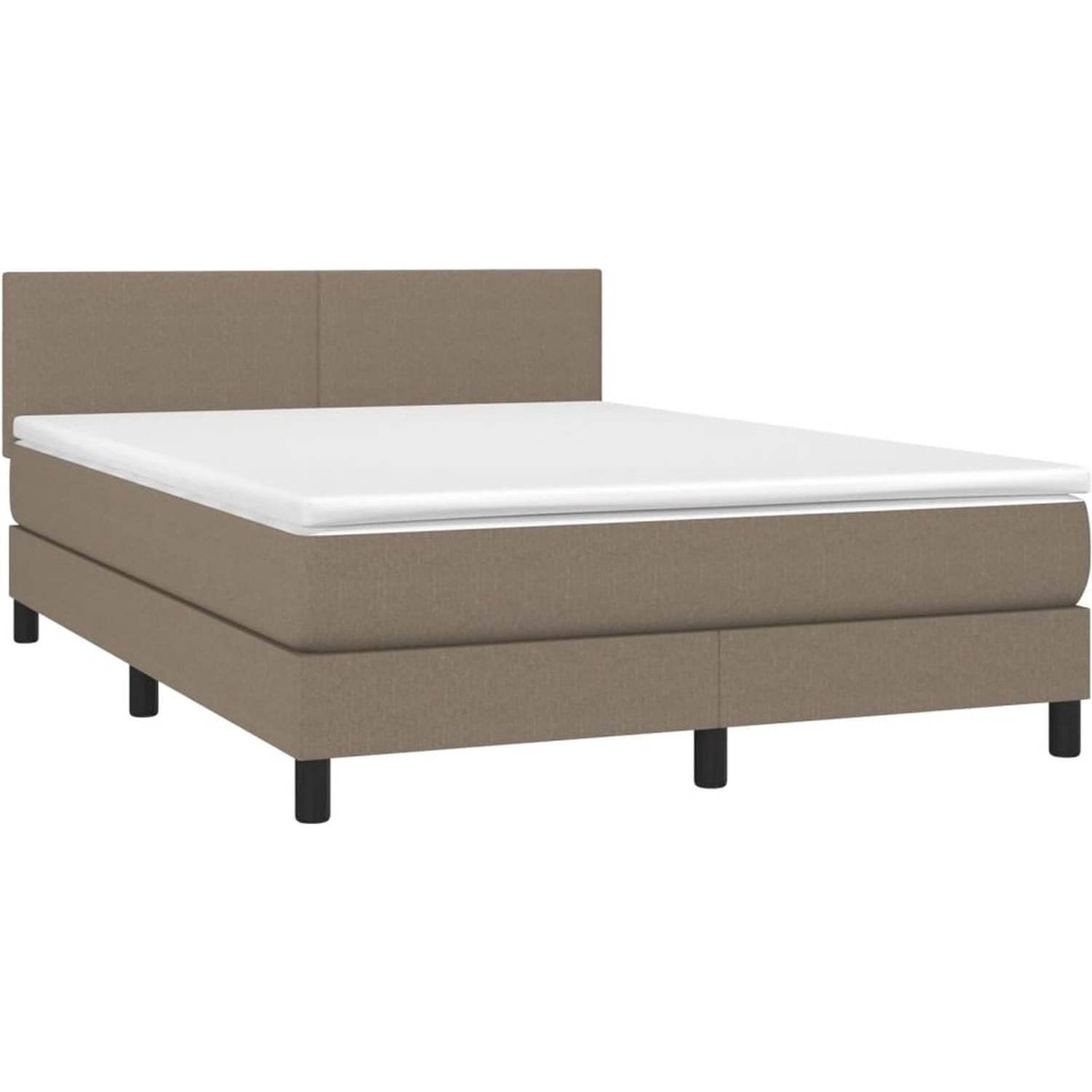 The Living Store Boxspring XL - Bedframe inclusief Matras en LED-verlichting - Hoogwaardige kwaliteit 140x190 cm