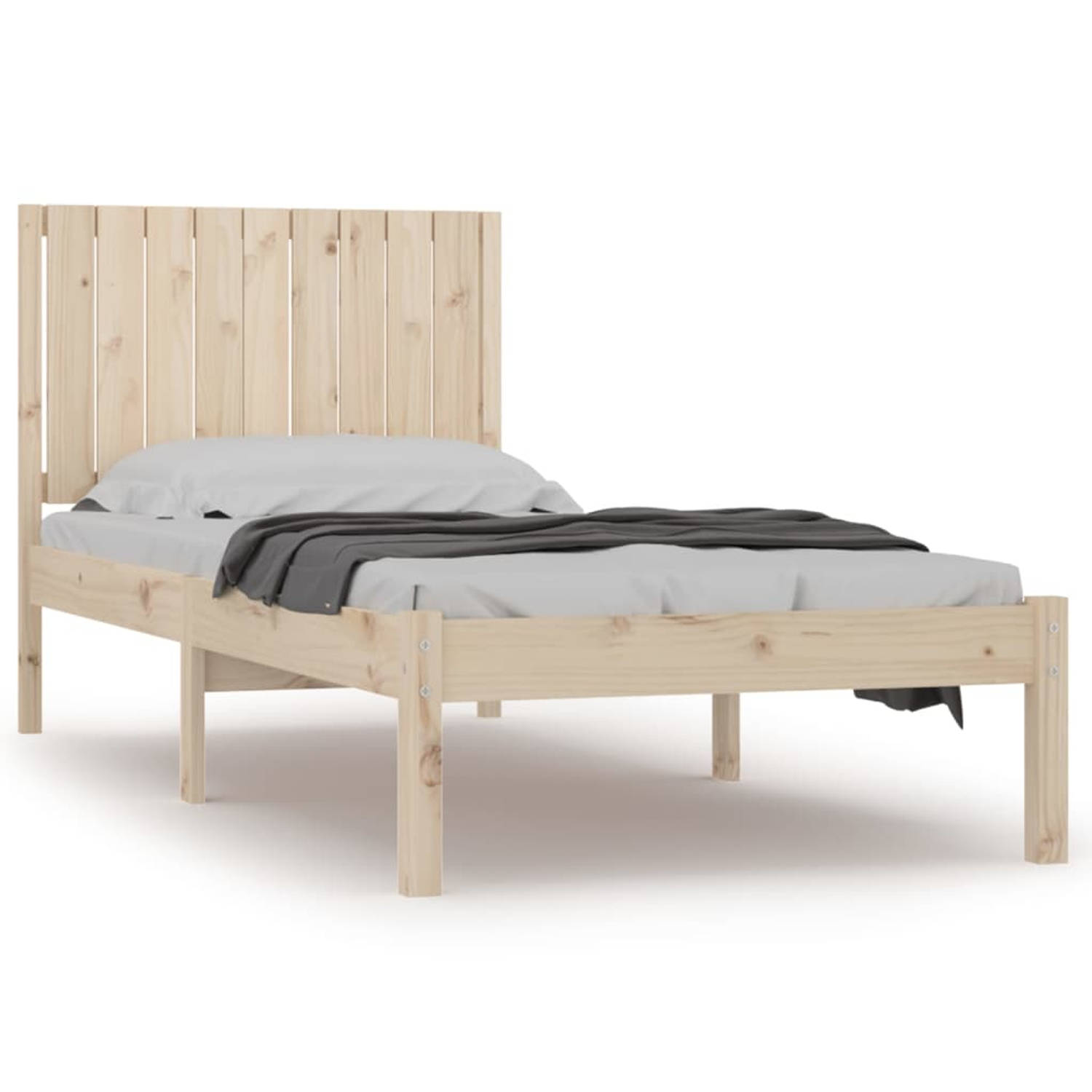 The Living Store Bedframe massief grenenhout 90x200 cm - Bedframe - Bedframes - Bed - Bedbodem - Ledikant - Bed Frame - Massief Houten Bedframe - Slaapmeubel - Eenpersoonsbed - Bed