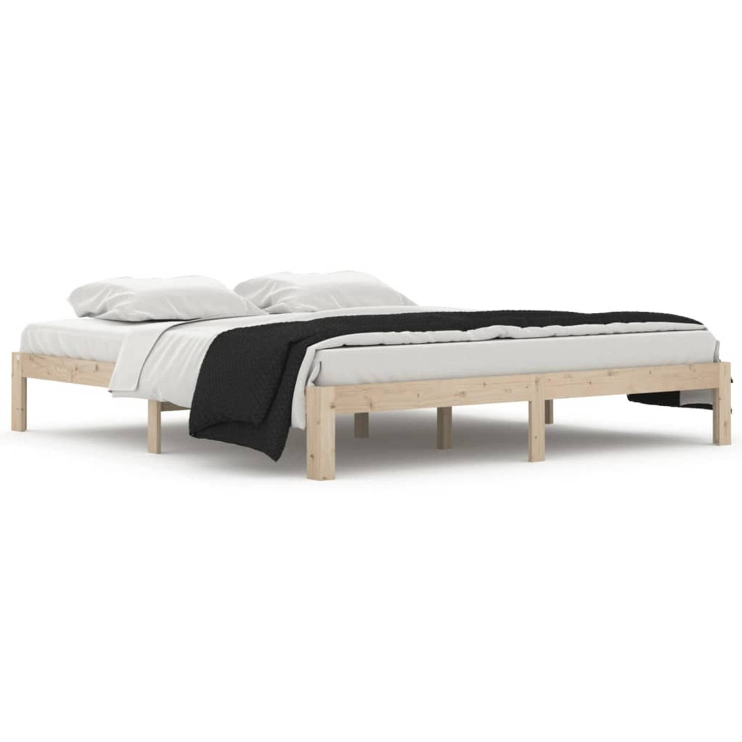 The Living Store Bedframe massief hout 180x200 cm 6FT Super King - Bedframe - Bedframes - Bed - Bedbodem - Ledikant - Bed Frame - Massief Houten Bedframe - Slaapmeubel - Bedden - B