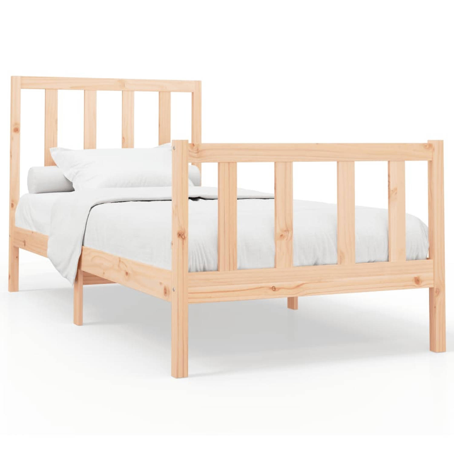 The Living Store Bedframe massief grenenhout 90x200 cm - Bedframe - Bedframes - Bed - Bedbodem - Ledikant - Bed Frame - Massief Houten Bedframe - Slaapmeubel - Eenpersoonsbed - Bed