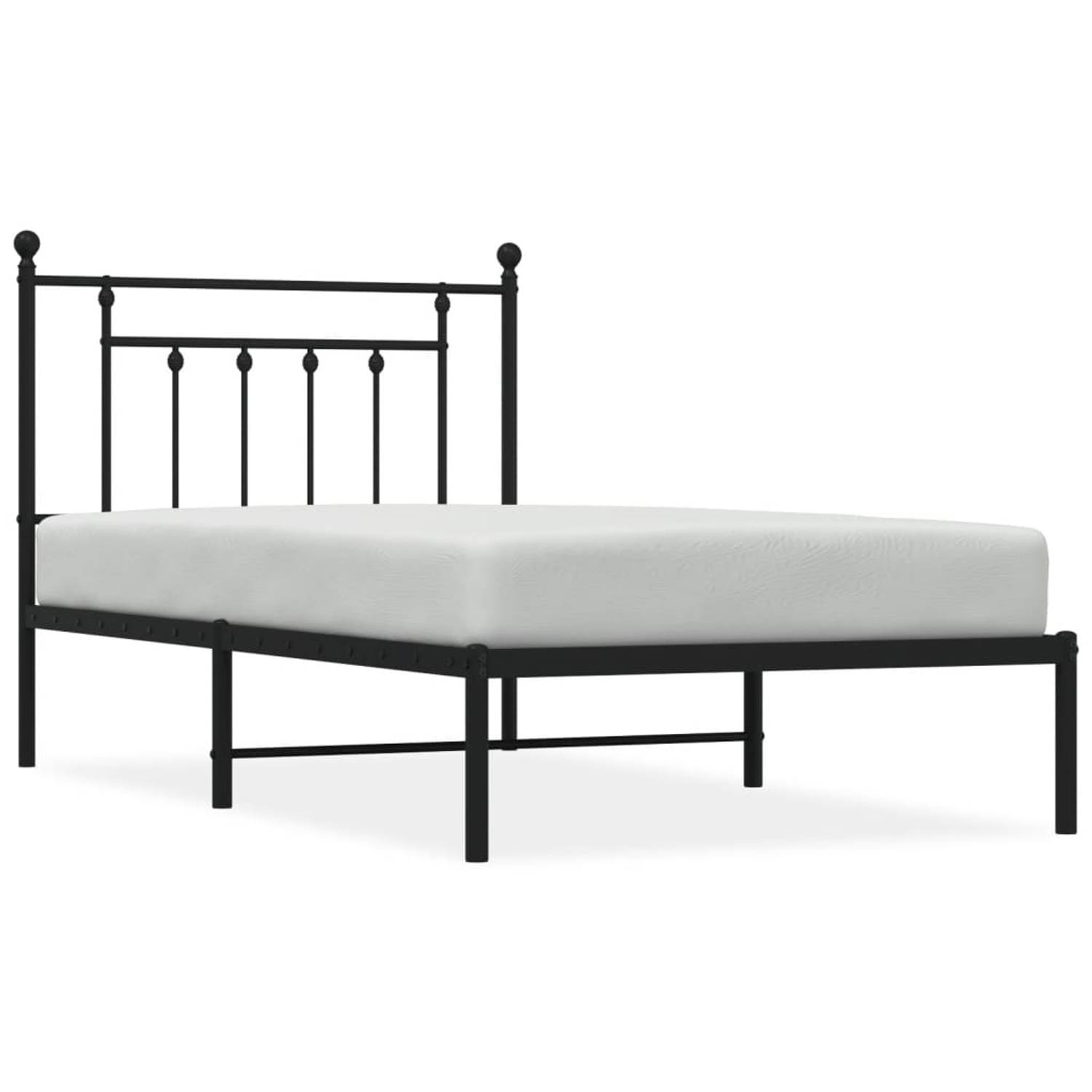 The Living Store Bedframe Classic Zwart - 196 x 105 x 97 cm - Robuust metalen constructie