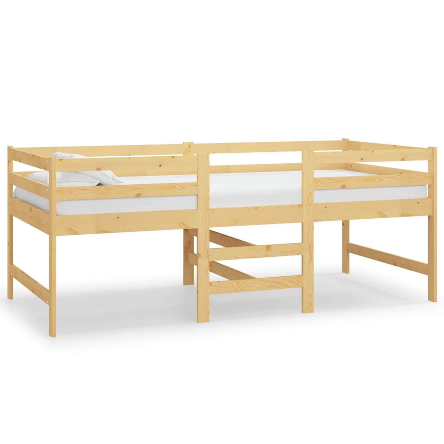 The Living Store Bedframe massief grenenhout 90x200 cm - Bedframe - Bedframes - Bed - Eenpersoonsbed - Halfhoogslaper - Hoogslaper - Bed Met Opbergruimte - Bed Ombouw - Bed Met Opb
