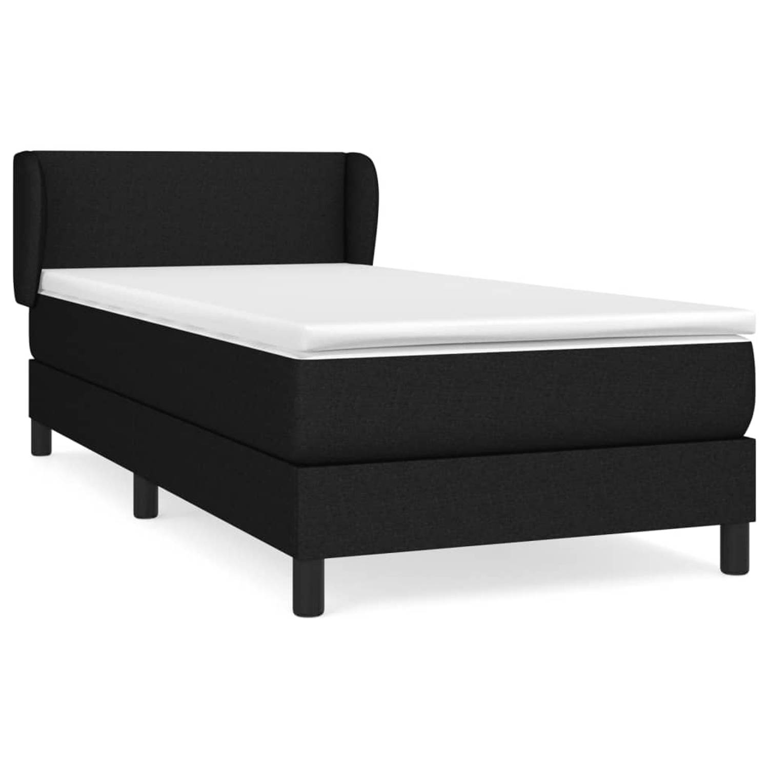 The Living Store Boxspring met matras stof zwart 80x200 cm - Boxspring - Boxsprings - Bed - Slaapmeubel - Boxspringbed - Boxspring Bed - Tweepersoonsbed - Bed Met Matras - Bedframe