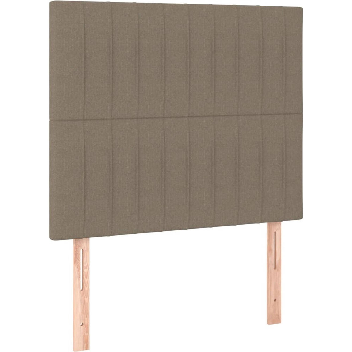 The Living Store Bed - LED Boxspring met Pocketvering Matras - 80x200 cm - Kleur Taupe