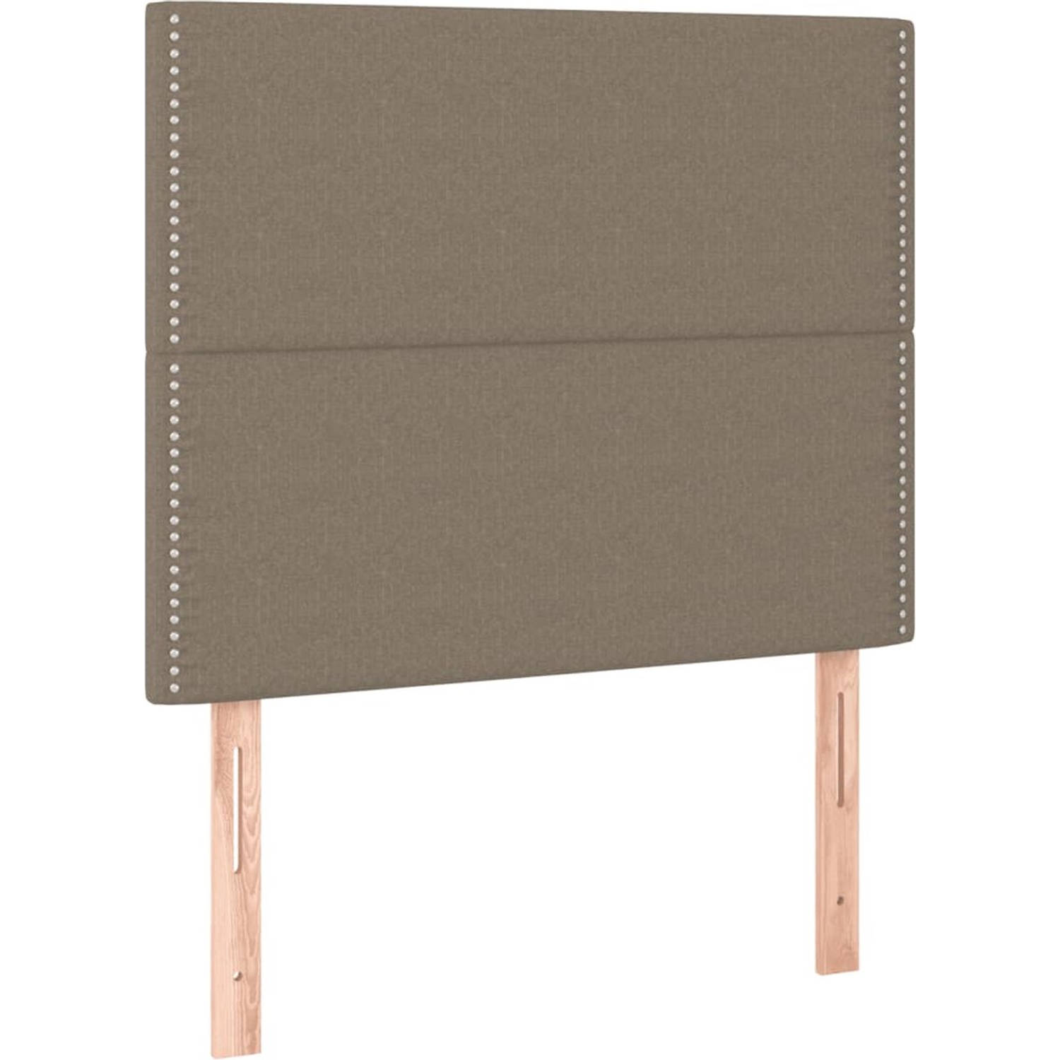 The Living Store Boxspringbed - Pocketvering - 90 x 200 cm - Taupe