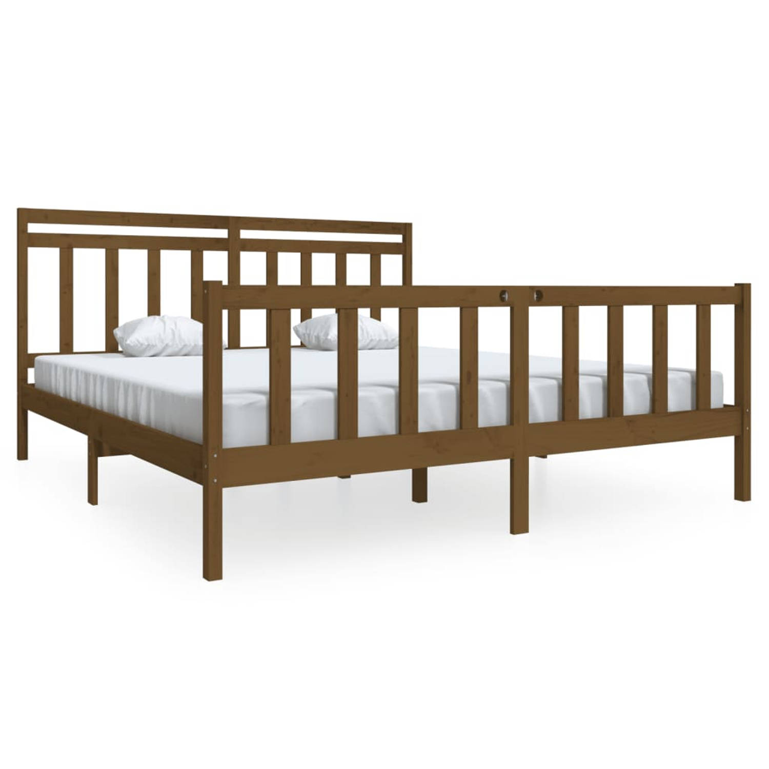 The Living Store Bedframe massief hout honingbruin 180x200 cm 6FT Super King - Bedframe - Bedframes - Tweepersoonsbed - Bed - Bedombouw - Dubbel Bed - Frame - Bed Frame - Ledikant