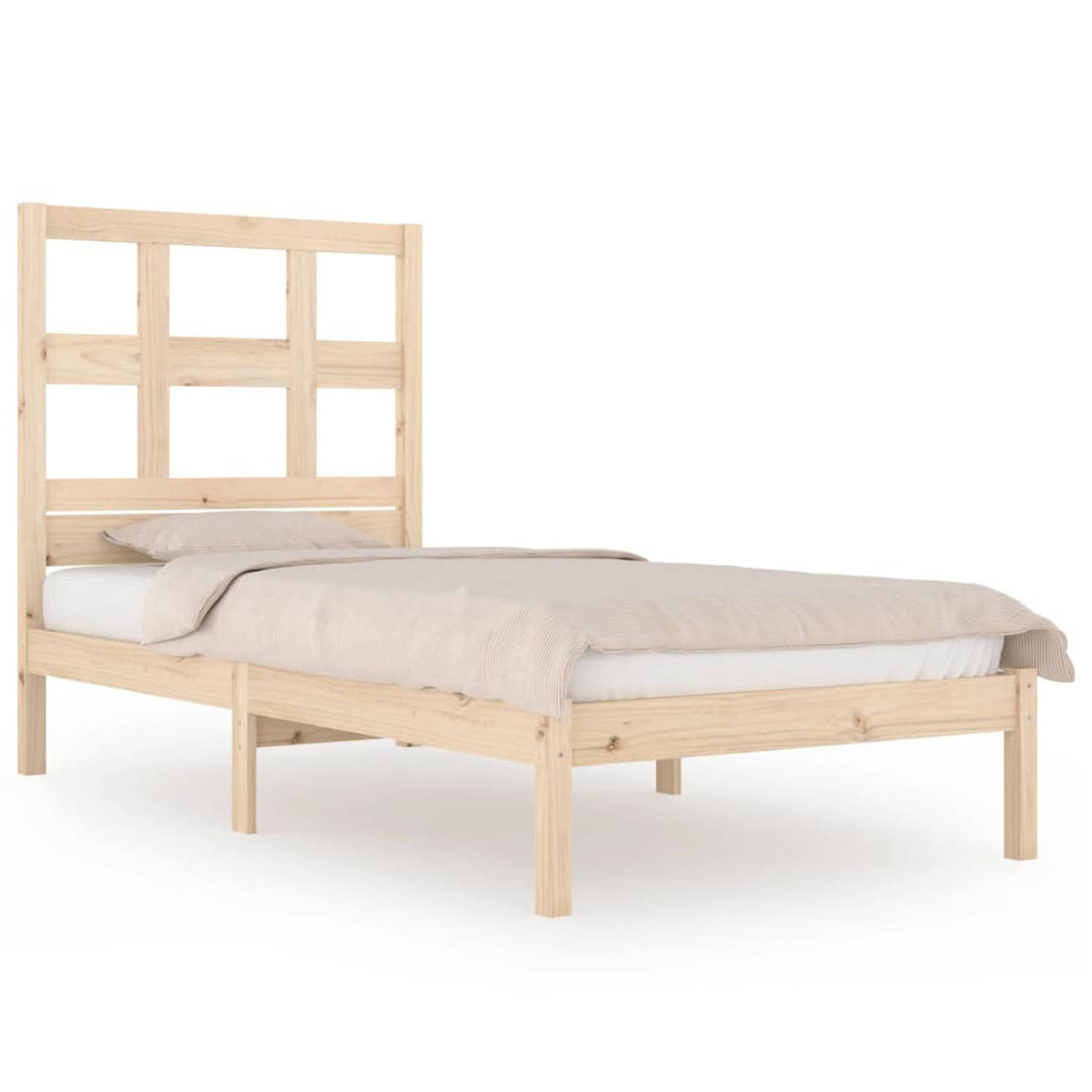 The Living Store Bedframe massief grenenhout 90x200 cm - Bedframe - Bedframes - Bed - Bedbodem - Ledikant - Bed Frame - Massief Houten Bedframe - Slaapmeubel - Eenpersoonsbed - Bed