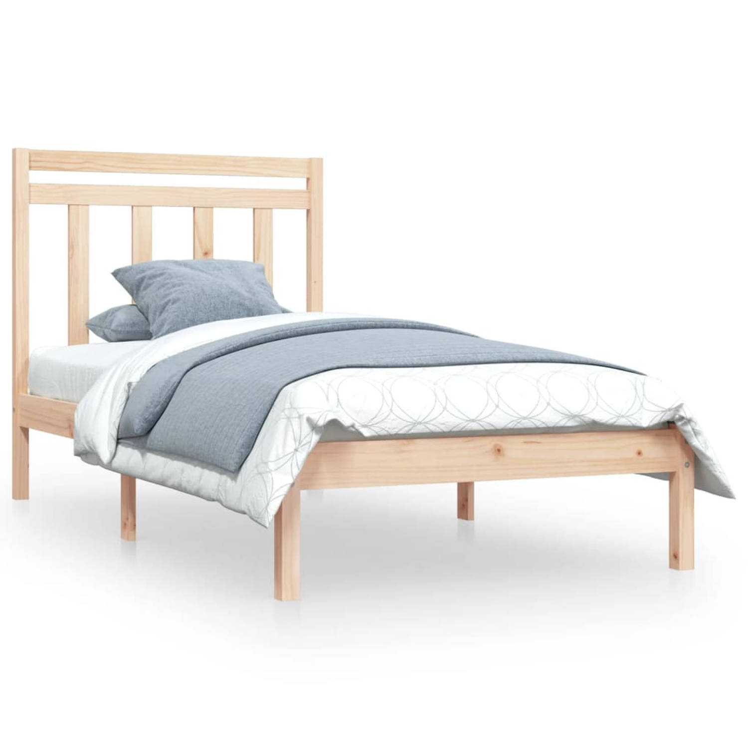 The Living Store Bedframe massief hout 90x200 cm - Bedframe - Bedframes - Eenpersoonsbed - Bed - Bedombouw - Ledikant - Houten Bedframe - Eenpersoonsbedden - Bedden - Bedombouwen -