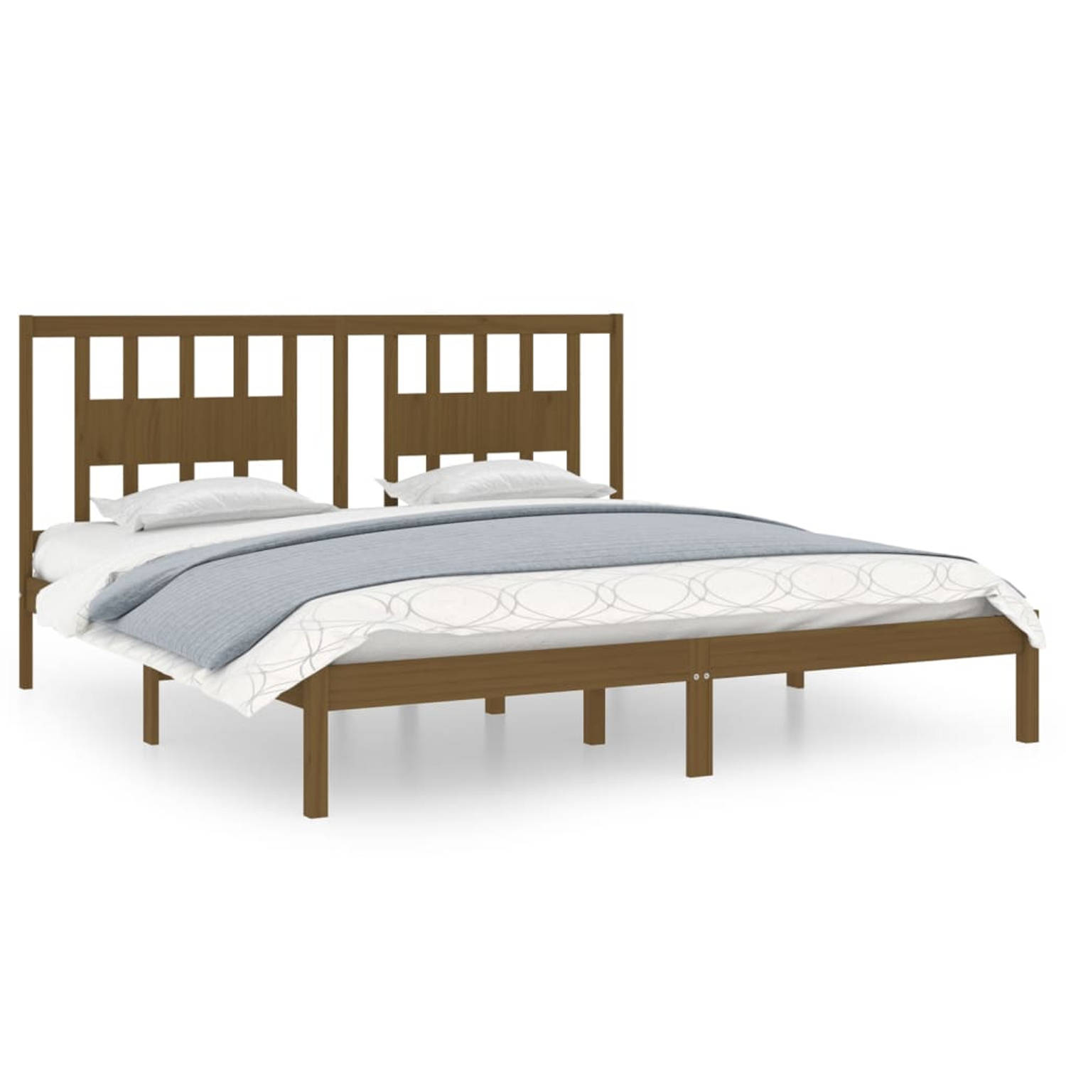 The Living Store Bedframe massief hout honingbruin 180x200 cm 6FT Super King - Bedframe - Bedframes - Tweepersoonsbed - Bed - Bedombouw - Dubbel Bed - Frame - Bed Frame - Ledikant