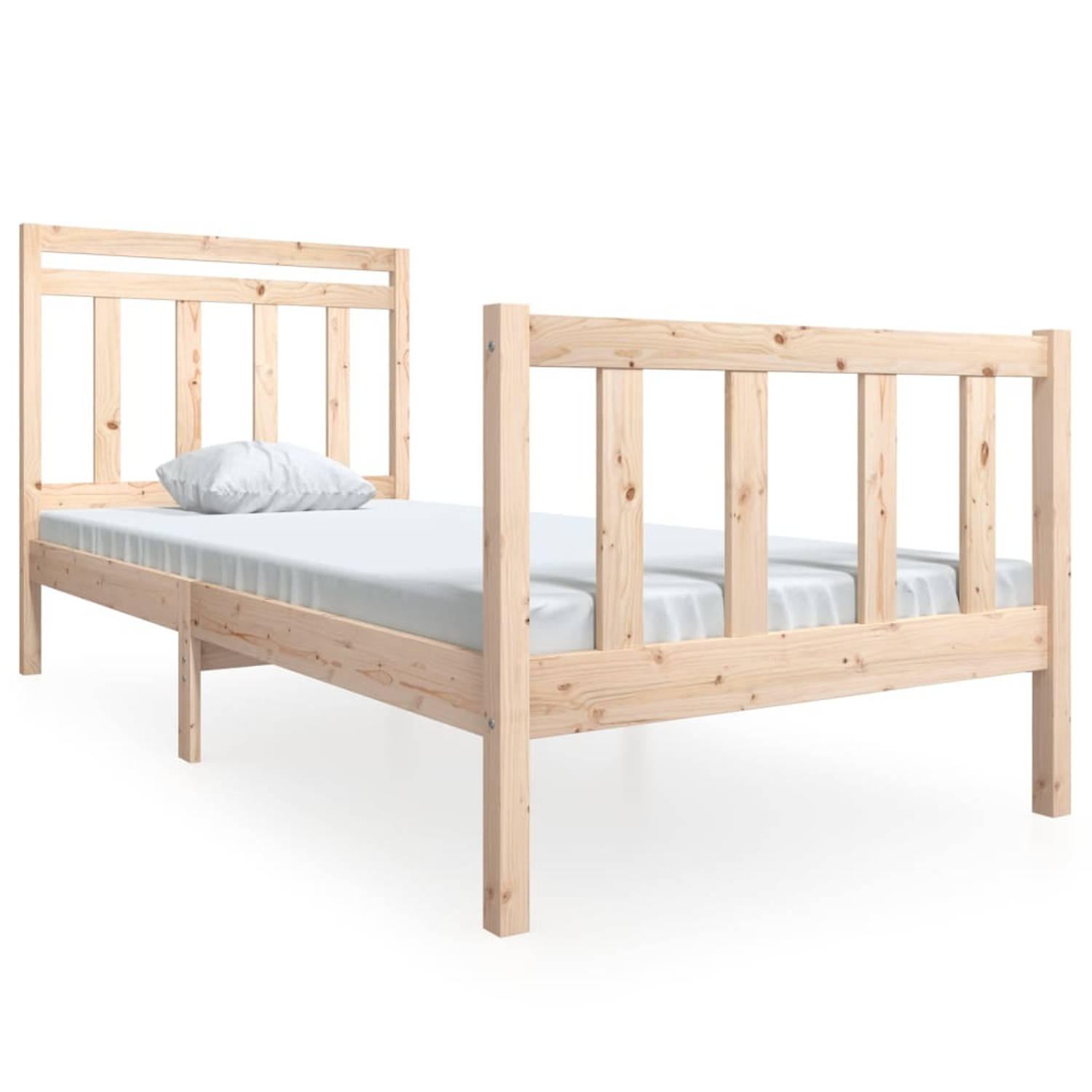 The Living Store Bedframe massief hout 90x200 cm - Bedframe - Bedframes - Eenpersoonsbed - Bed - Bedombouw - Frame - Bed Frame - Ledikant - Bedframe Met Hoofdeinde - Eenpersoonsbed