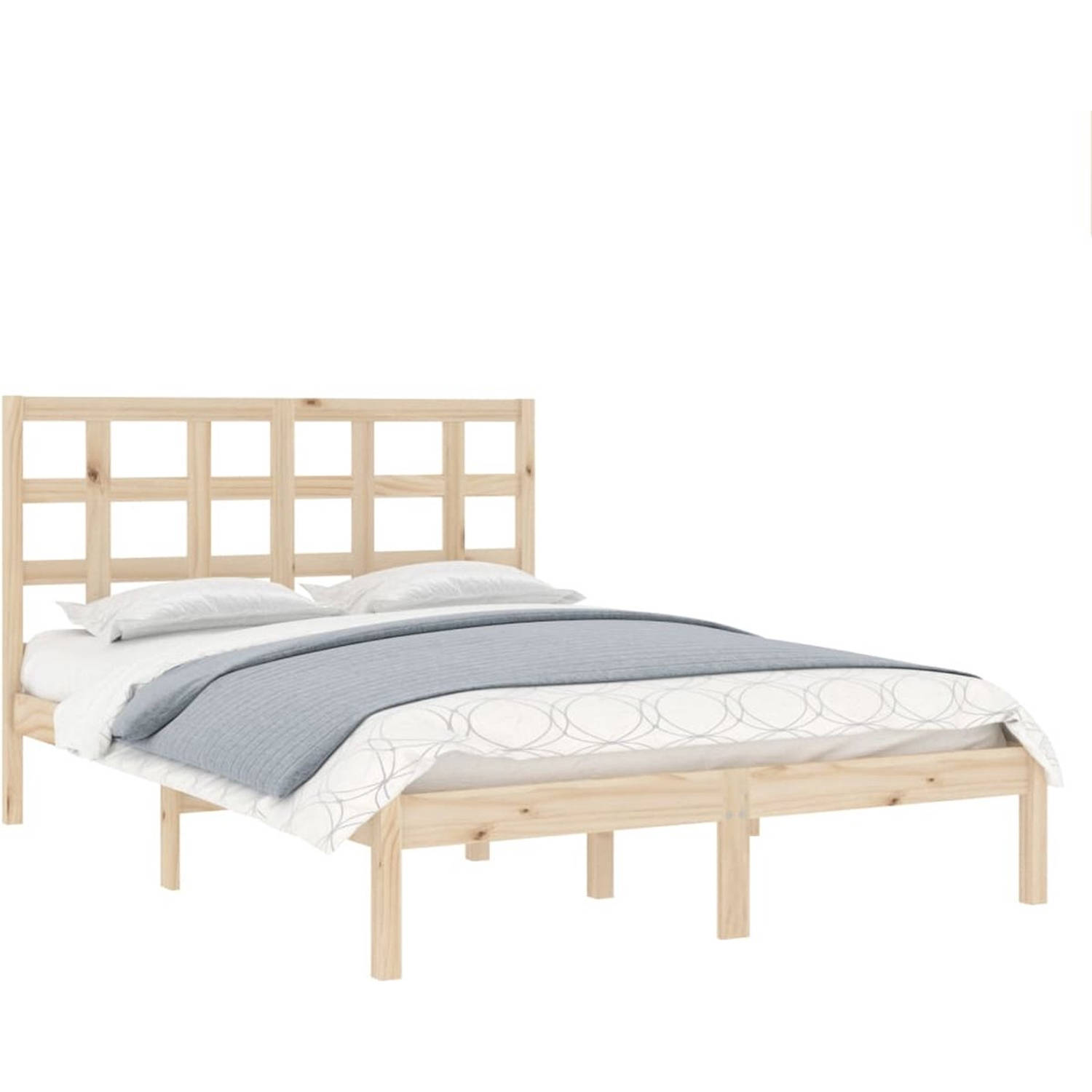 The Living Store Bedframe Grenenhout - Massief - 140 x 200 cm