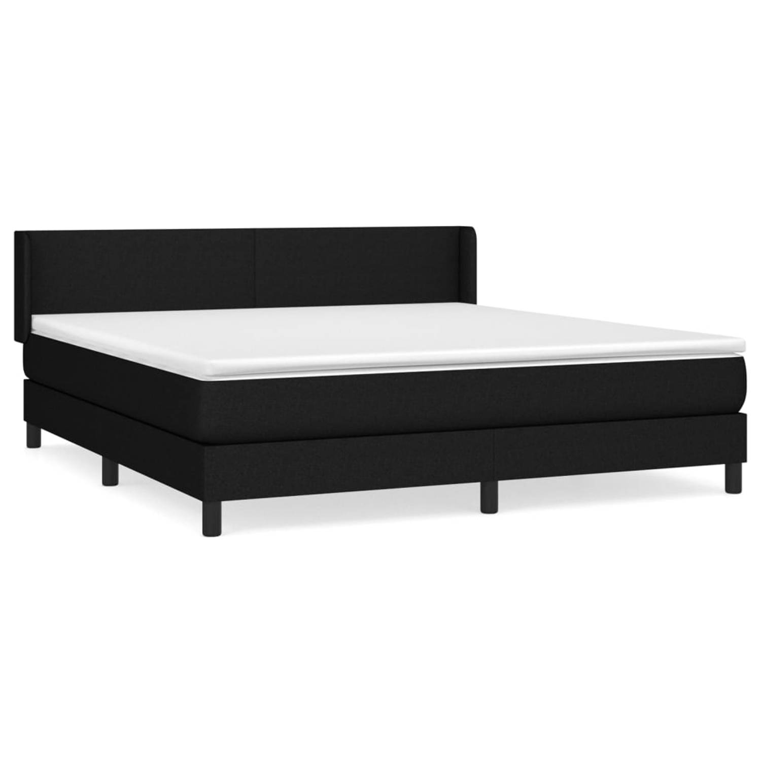 The Living Store Boxspringbed - Pocketvering - 180x200 cm - Zwart/Wit