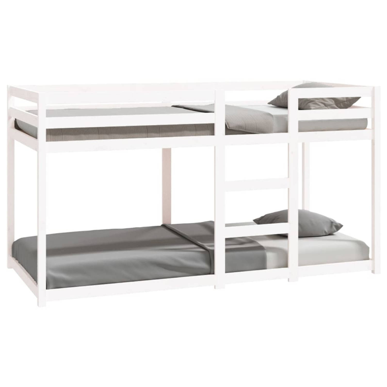 The Living Store Stapelbed massief grenenhout wit 90x200 cm - Stapelbed - Stapelbedden - Bed - Bedframe - Stapelbedframe - Bed Frame - Bedden - Bedframes - Stapelbedframes - Bed Fr