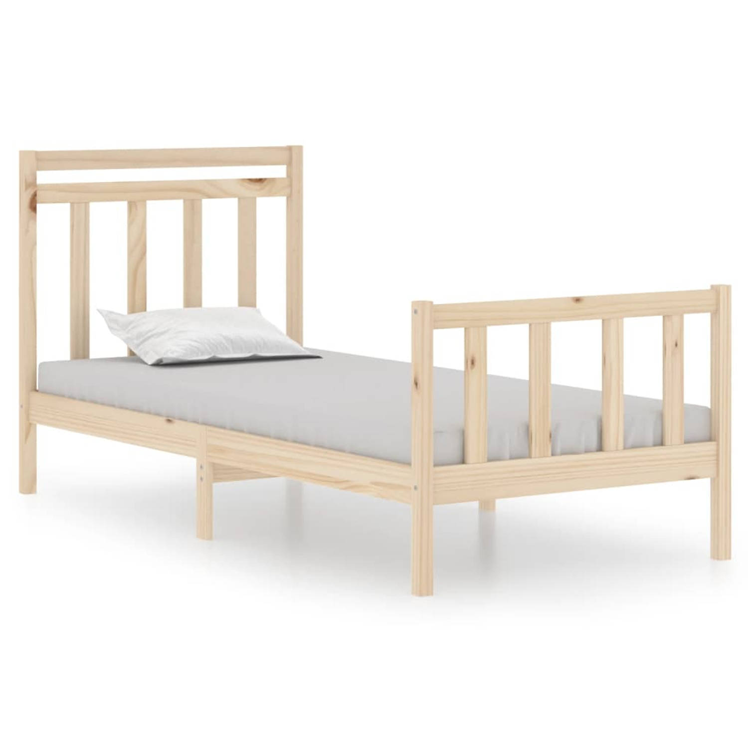 The Living Store Bedframe massief hout 90x190 cm 3FT Single - Bedframe - Bedframes - Eenpersoonsbed - Bed - Bedombouw - Ledikant - Houten Bedframe - Eenpersoonsbedden - Bedden - Be