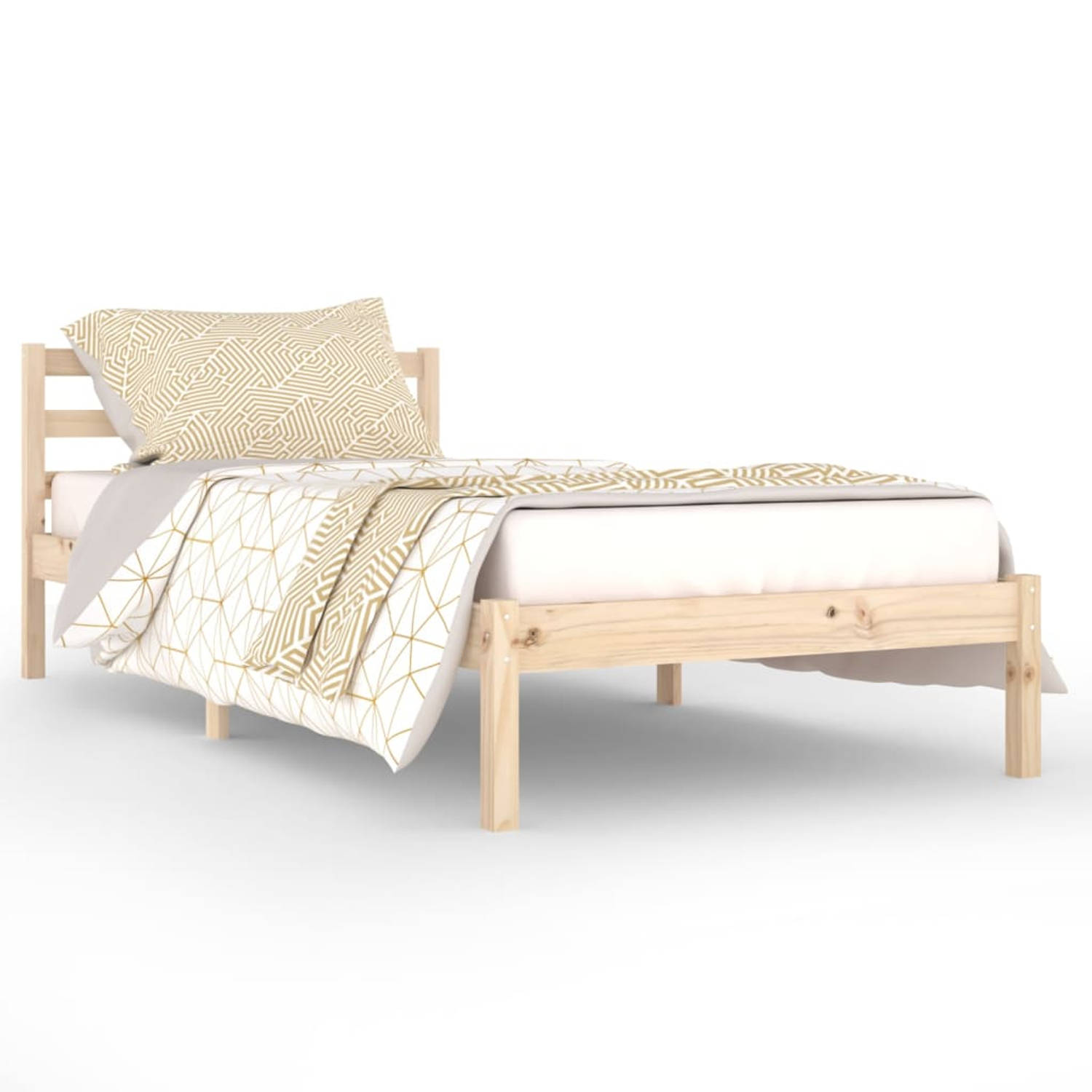 The Living Store Bedframe massief grenenhout 90x200 cm - Bedframe - Bedframes - Bed - Bedbodem - Ledikant - Bed Frame - Massief Houten Bedframe - Slaapmeubel - Bedden - Bedbodems -