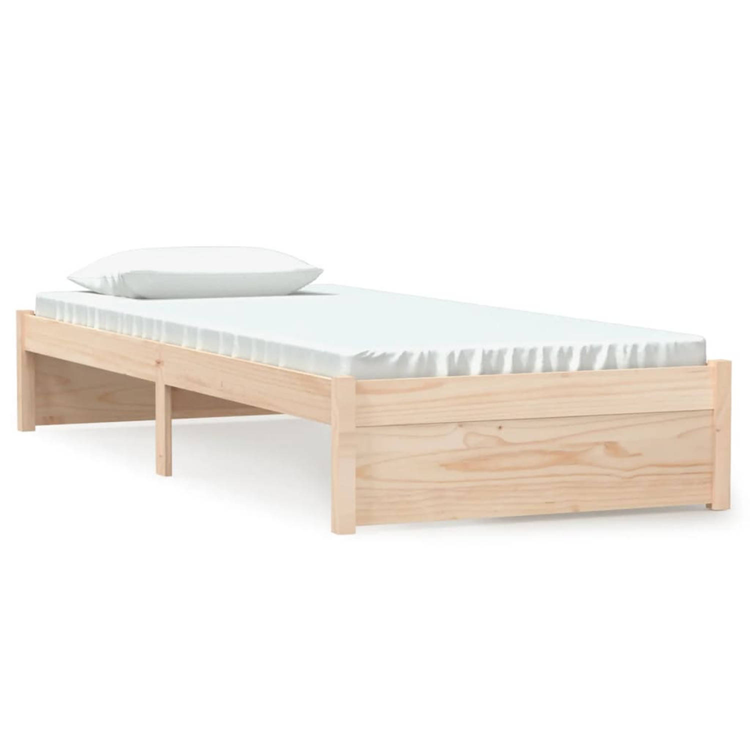 The Living Store Bedframe massief hout 75x190 cm 2FT6 Small Single - Bedframe - Bedframes - Bed - Bedbodem - Ledikant - Bed Frame - Massief Houten Bedframe - Slaapmeubel - Eenperso